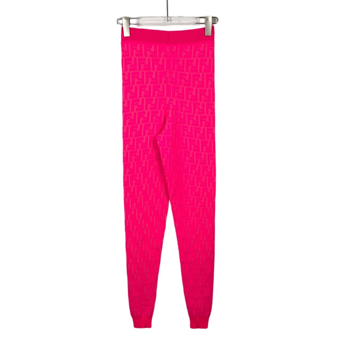 Fendi Fendi Pink Logo Monogram Knit Jogger Pants (Size M) Size 40" / US 18 - 7 Thumbnail