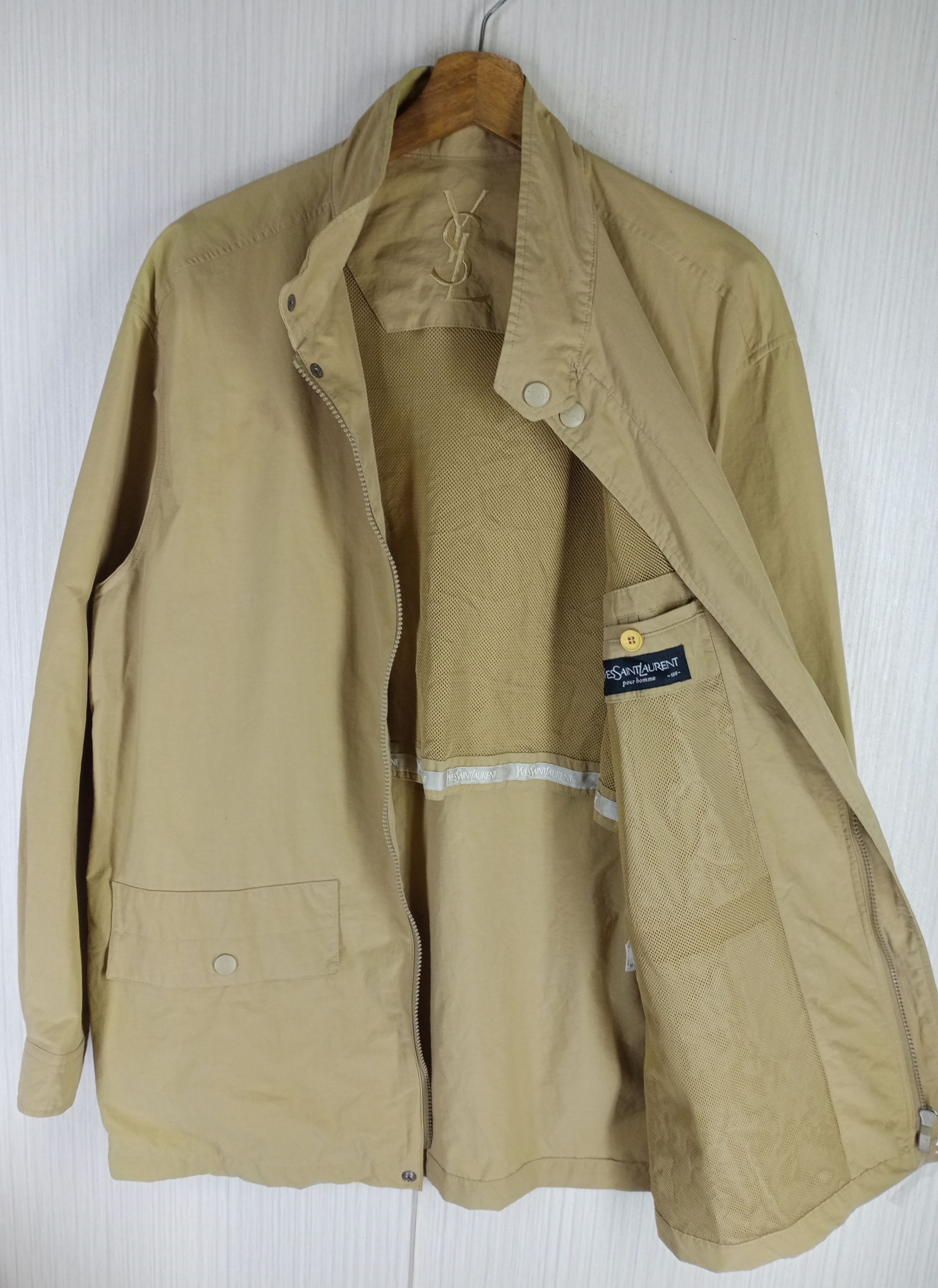 Yves Saint Laurent Rare Vintage Yves Saint Laurent Pour Homme Big Logo Jacket Size US L / EU 52-54 / 3 - 3 Thumbnail