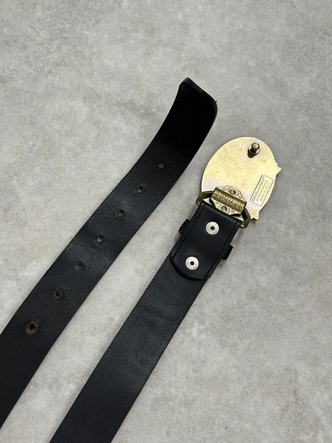 Dsquared2 2000s Dsquared2 Silouhette Bordeaux Buckle Black Leather Belt Size ONE SIZE - 6 Thumbnail