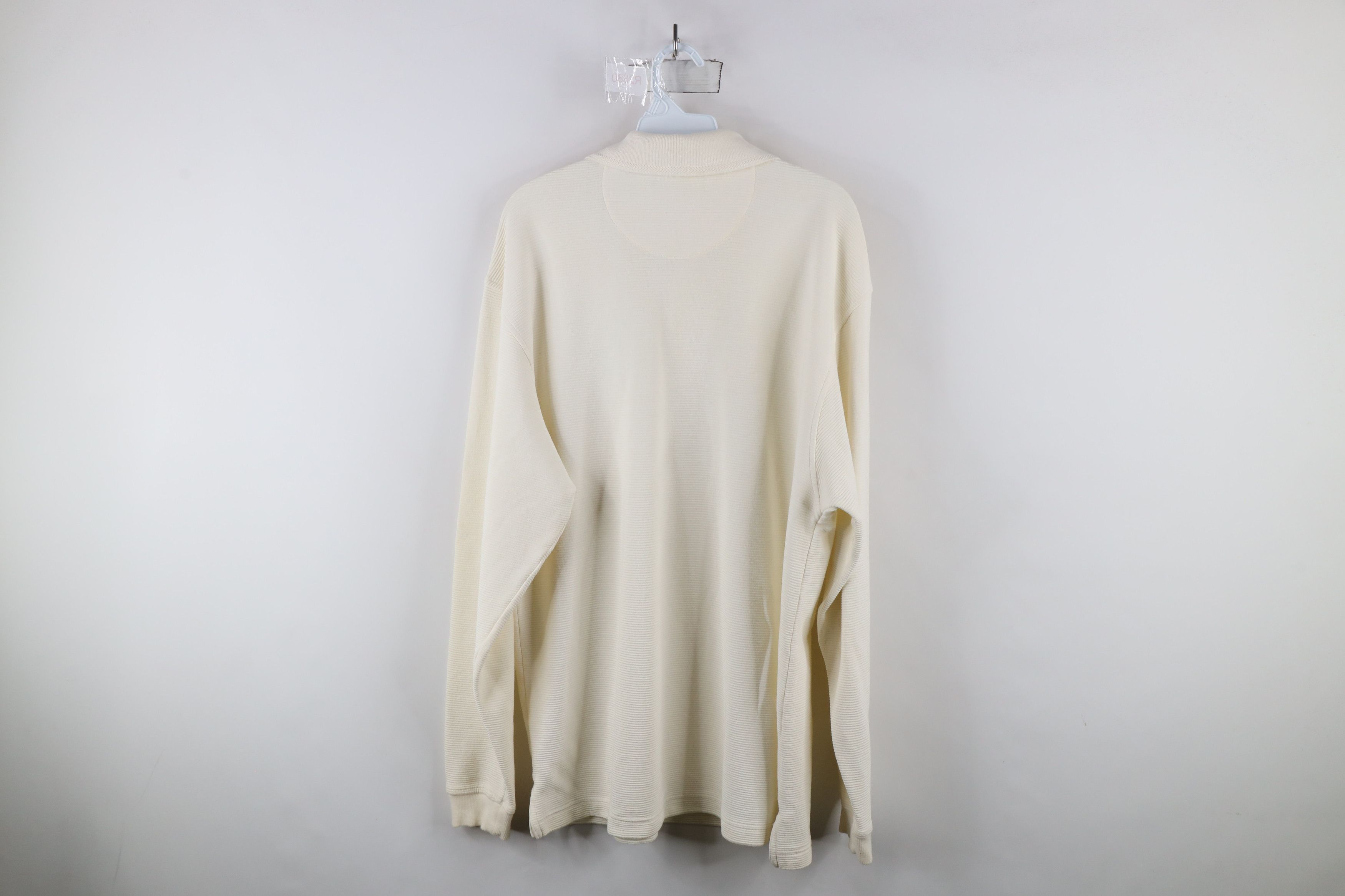 Vintage Vintage 90s Streetwear Long Sleeve Rugby Polo Shirt Cream Size US M / EU 48-50 / 2 - 9 Thumbnail