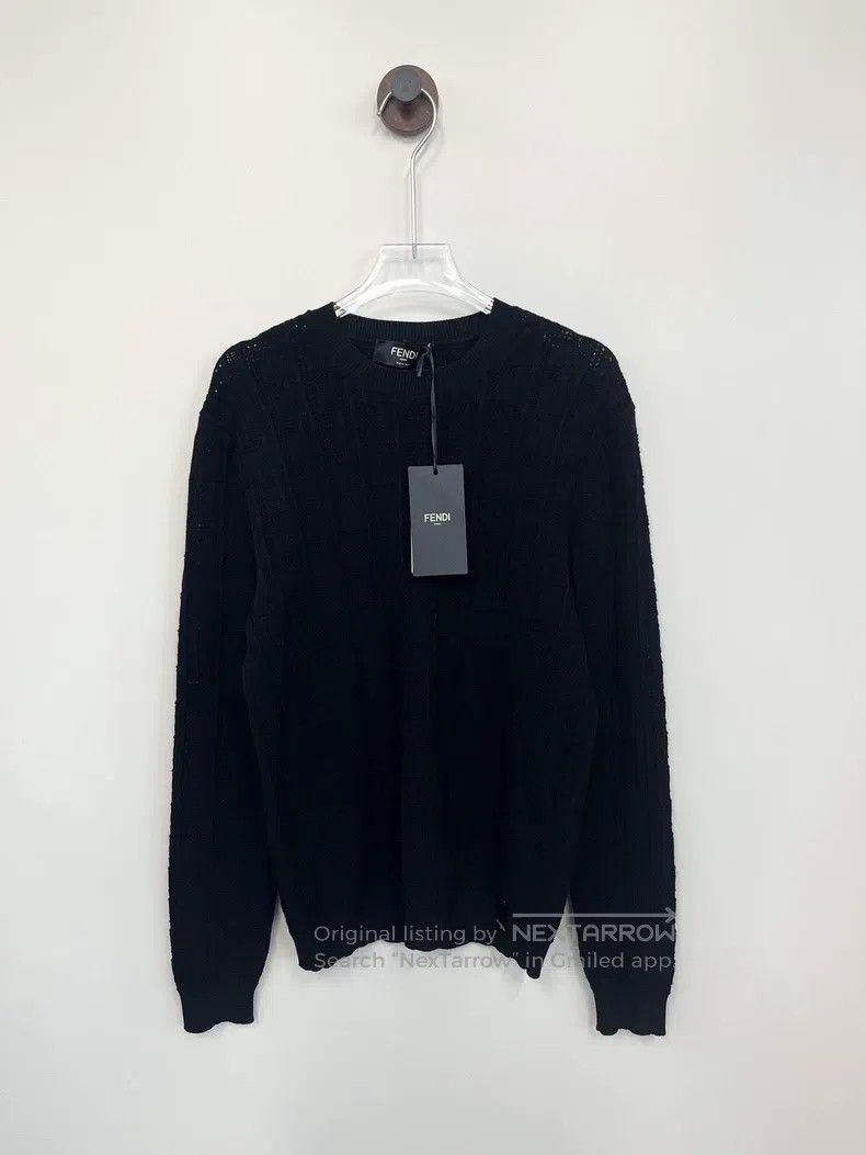 Fendi Fendi Black Dark Pattern Monogram Logo Knit Sweater Size US S / EU 44-46 / 1 - 1 Thumbnail