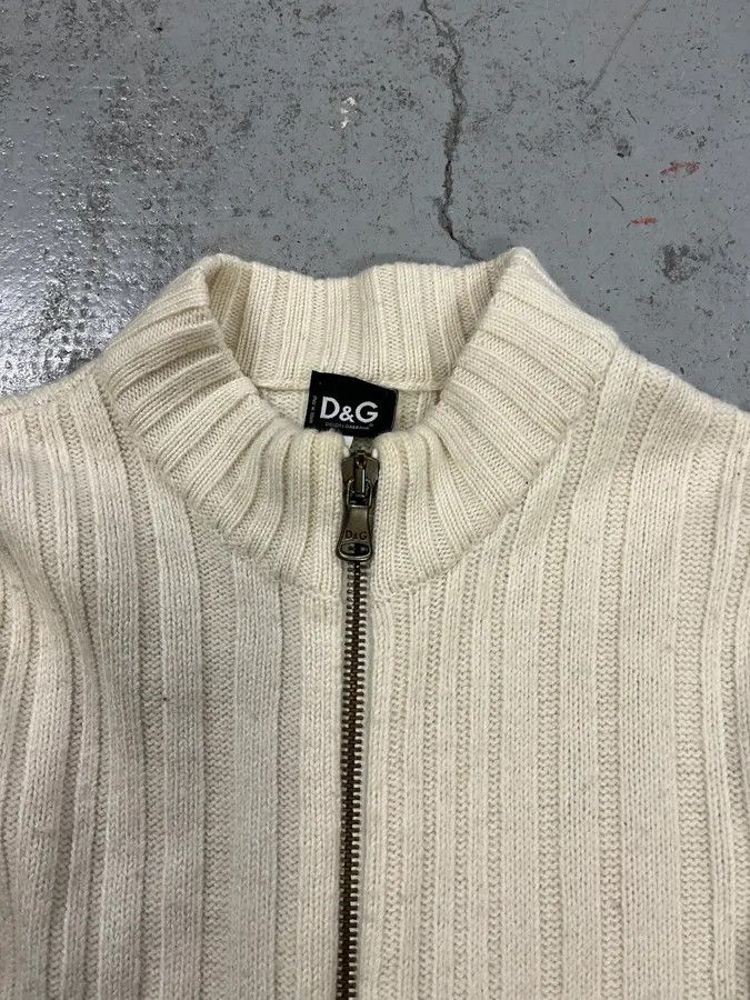 Dolce & Gabbana 2000s Dolce & Gabbana Beige Wool Zip-Up Sweater Size US S / EU 44-46 / 1 - 4 Thumbnail