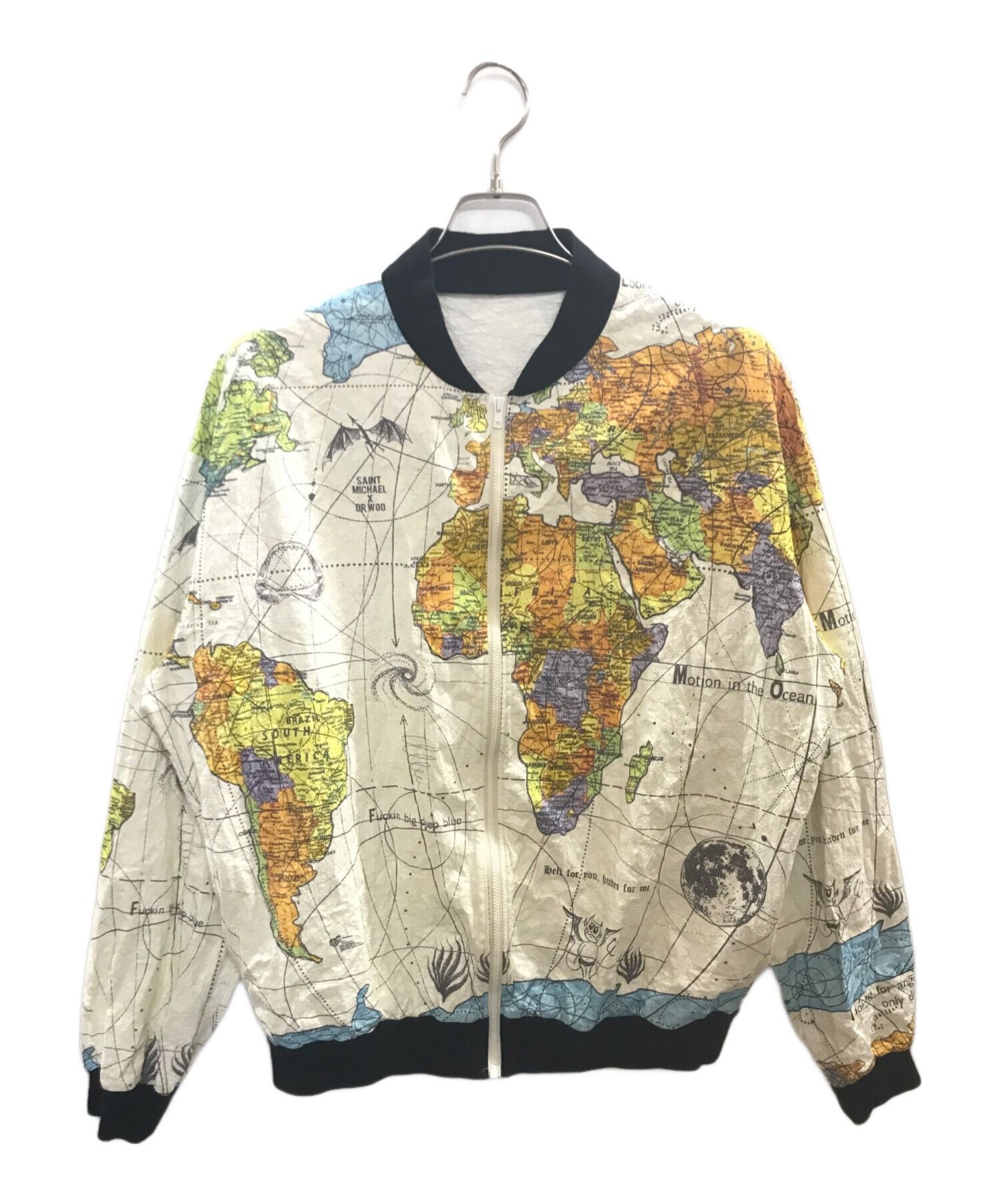 ジャケット・アウター 80s HAI SPORTING GEAR world map jacket Vintage 1989 Wearin The World Map Jacket Adult XL Streetwear