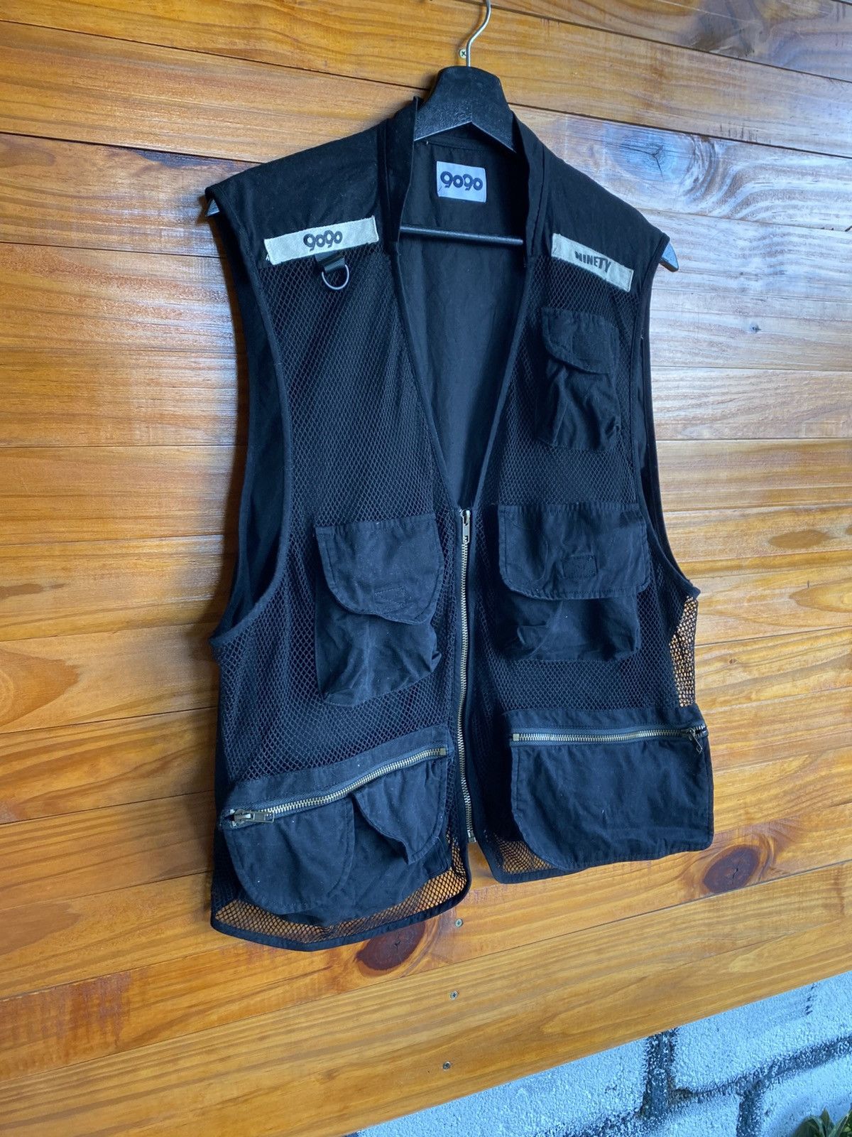 Japanese Brand Vintage GOGO Ninety Utility Vest Black Multi-Pocket Mesh Size US L / EU 52-54 / 3 - 5 Thumbnail
