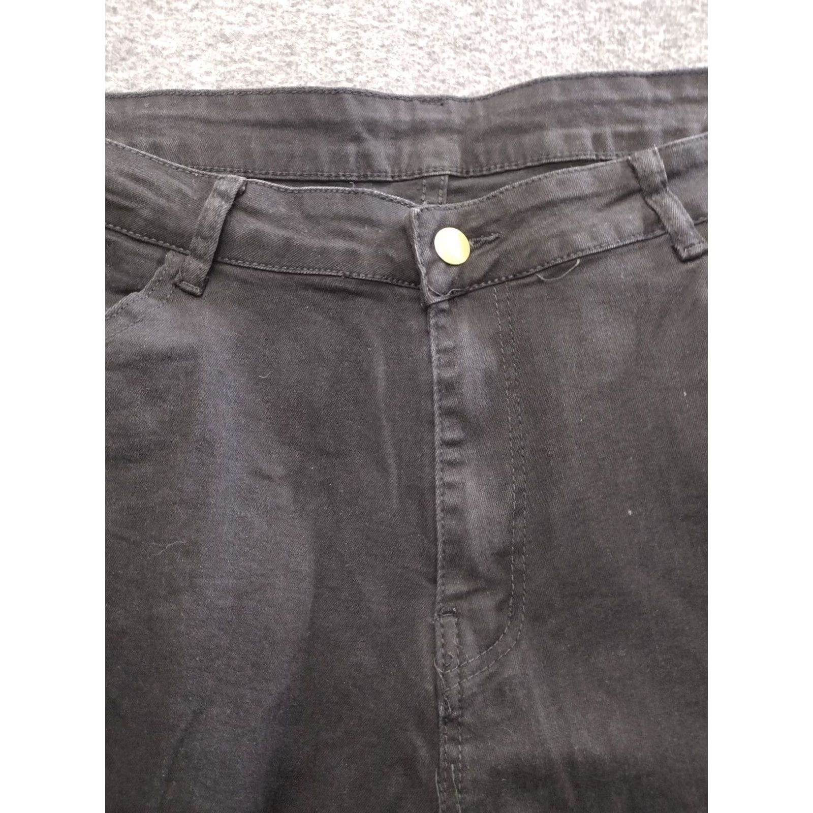 Vintage Unbranded Women's Hipster Jeans Distressed Black Plus XXL Flared Denim 5-Pocket High Rise Stretch Baggy Mens Womens Boys Girls Size 40" / US 18 - 3 Thumbnail