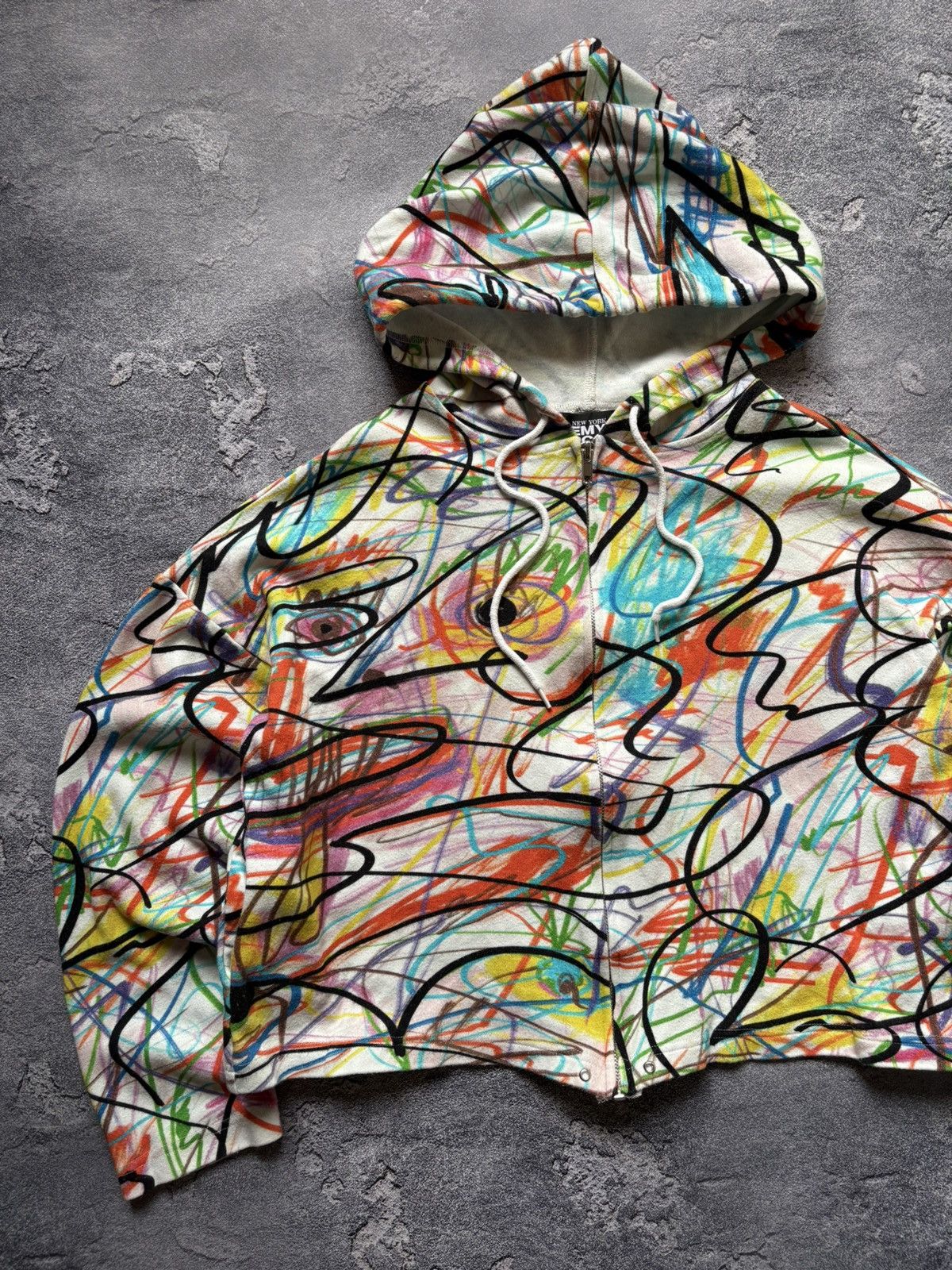 Jeremy Scott Jeremy Scott Y2K Graffiti Print Cropped Zip Up Hoodie Rare Size S / US 4 / IT 40 - 3 Thumbnail