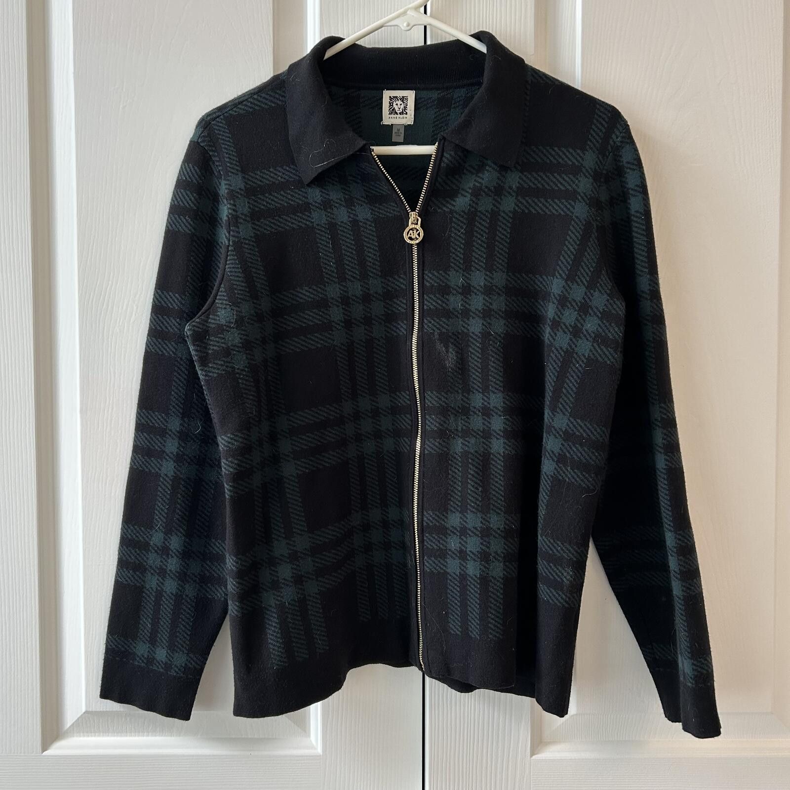 Other Women’s M $119 Orig - Anne Klein Plaid Zip-Up Sweater Size M / US 6-8 / IT 42-44 - 1 Thumbnail