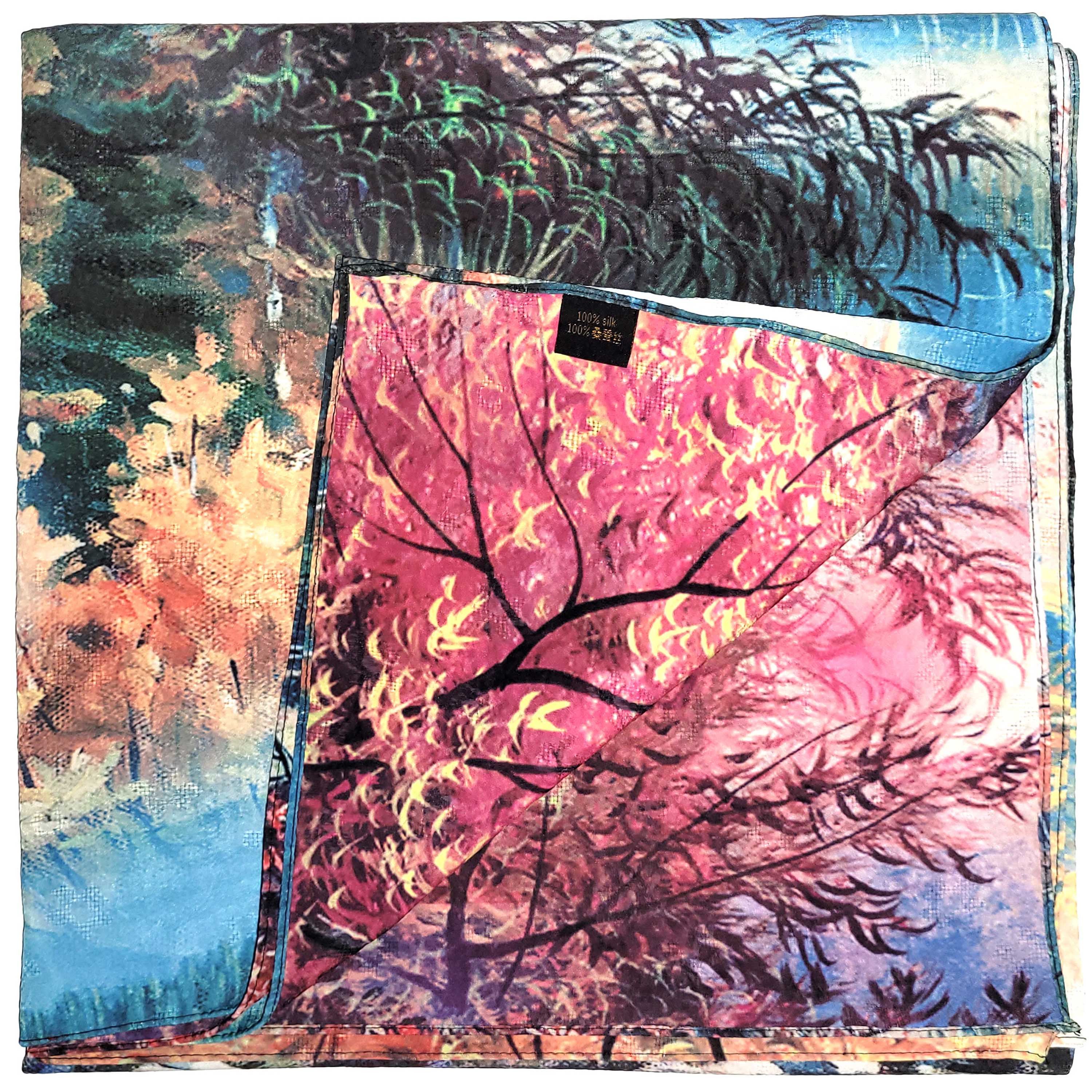 Other NWT Double-Sided Silk Scarf 52"x52" Large Square Wrap 3411 Size ONE SIZE - 3 Thumbnail
