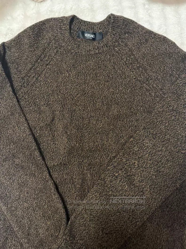 Versace Versace Patterned long-sleeved cashmere knit brown pullove Size US XL / EU 56 / 4 - 2 Thumbnail