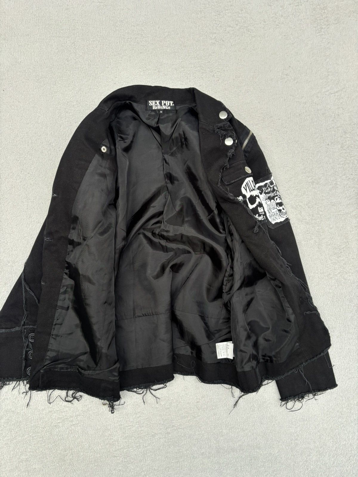 Japanese Brand Sexpot Revenge Patched Deconstructed Denim Jacket Size US S / EU 44-46 / 1 - 13 Thumbnail