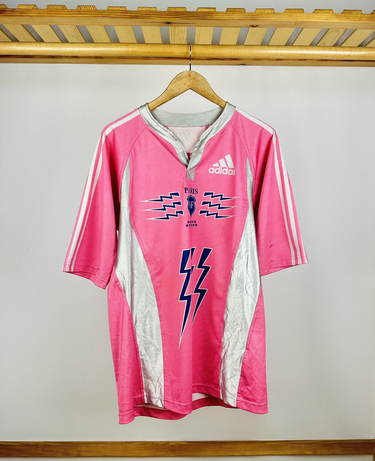 Adidas Vintage Rugby France Paris SF Jersey Blokecore 2007 Size US L / EU 52-54 / 3 - 1 Thumbnail