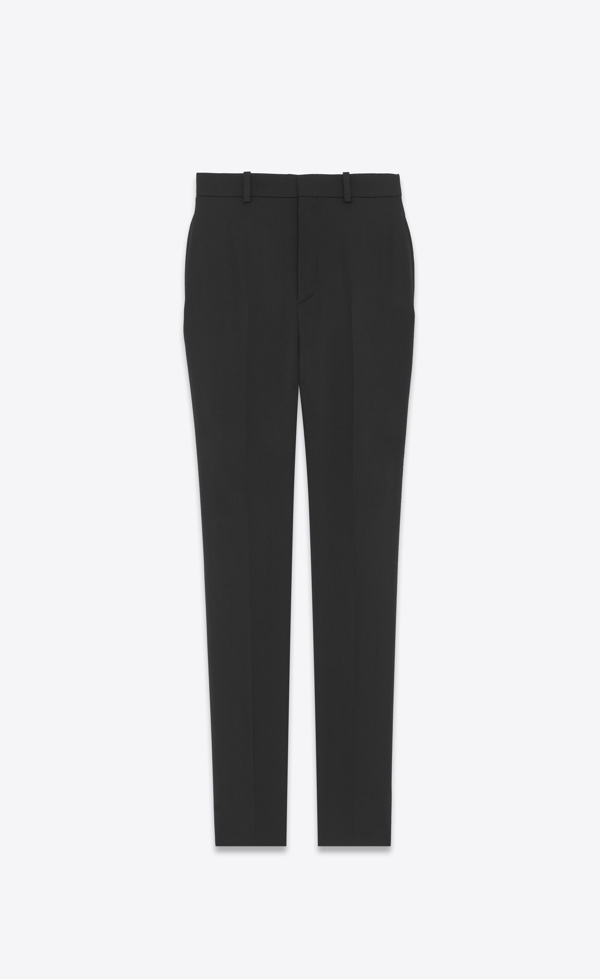 Saint Laurent Paris o1s1wg110125 766158 Pant in Wool Satin in Black Size 28" / US 6 / IT 42 - 1 Thumbnail