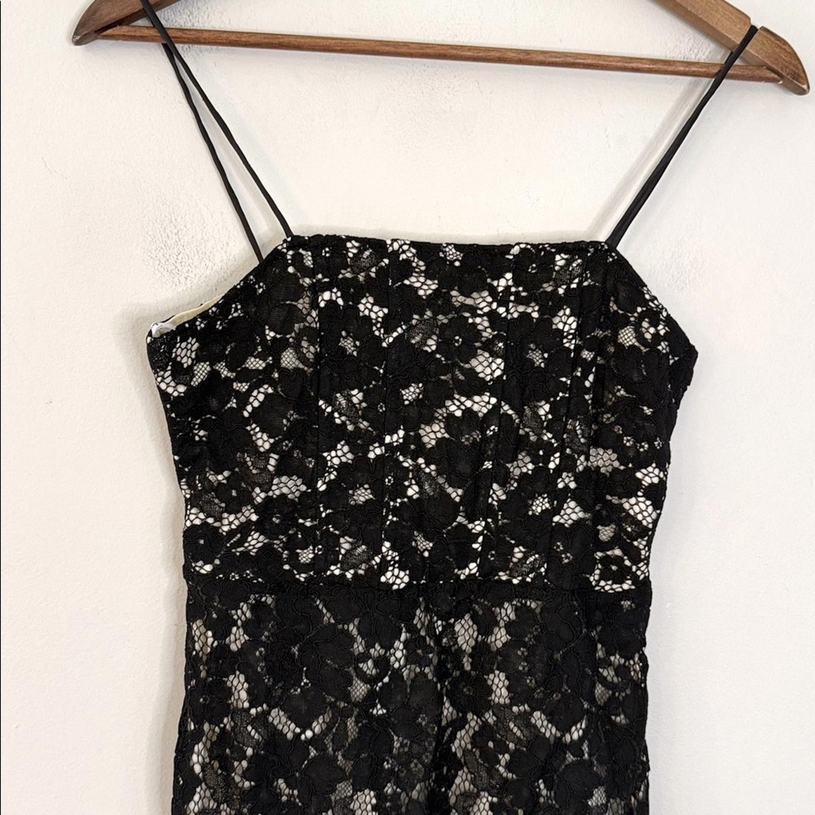 Lulus Lulu's Black & Cream Lace Mini Dress lined SZ SM Size S / US 4 / IT 40 - 2 Thumbnail