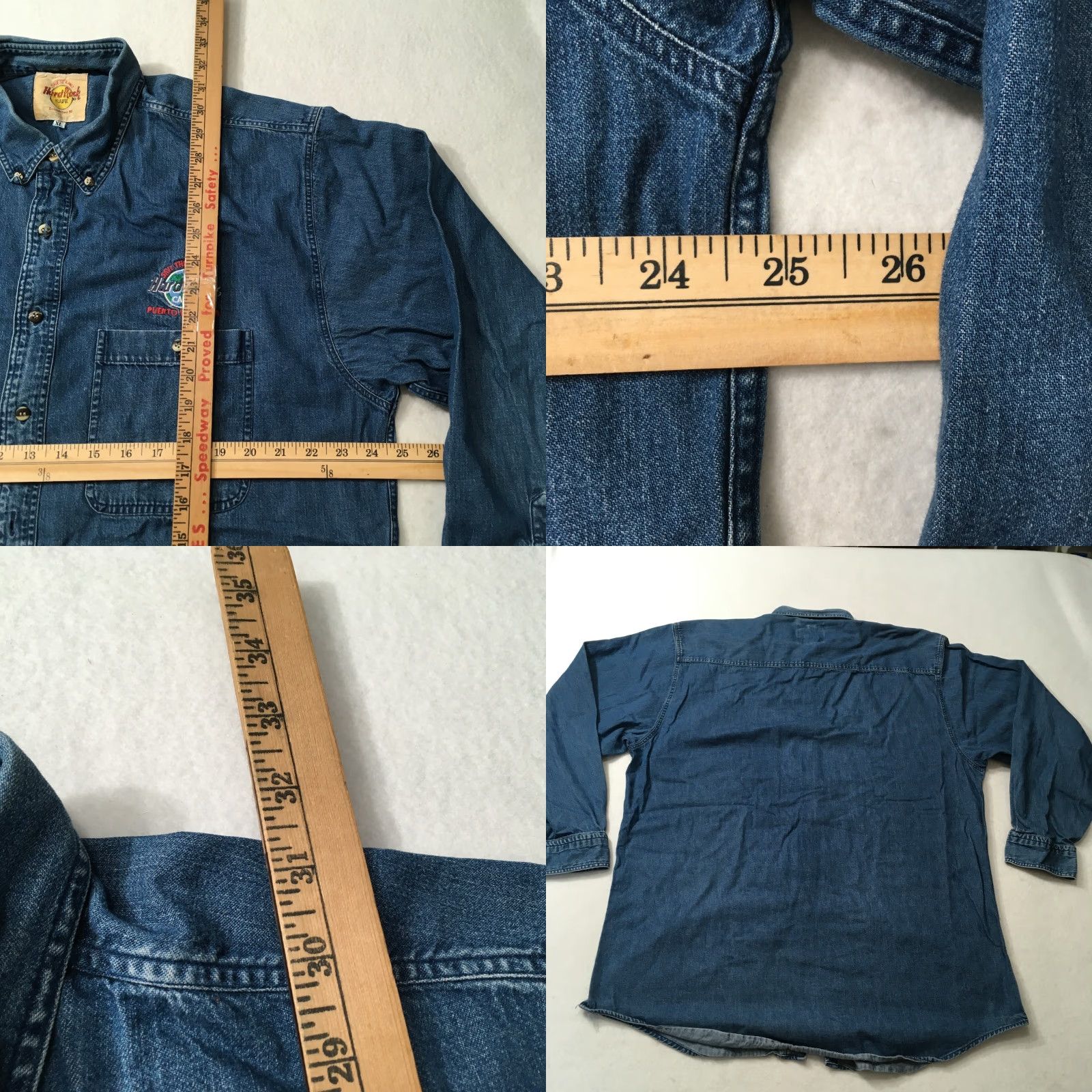 Hard Rock Cafe VINTAGE Hard Rock Cafe Shirt Denim Blue XL Mens Button-Up Size US XL / EU 56 / 4 - 9 Thumbnail