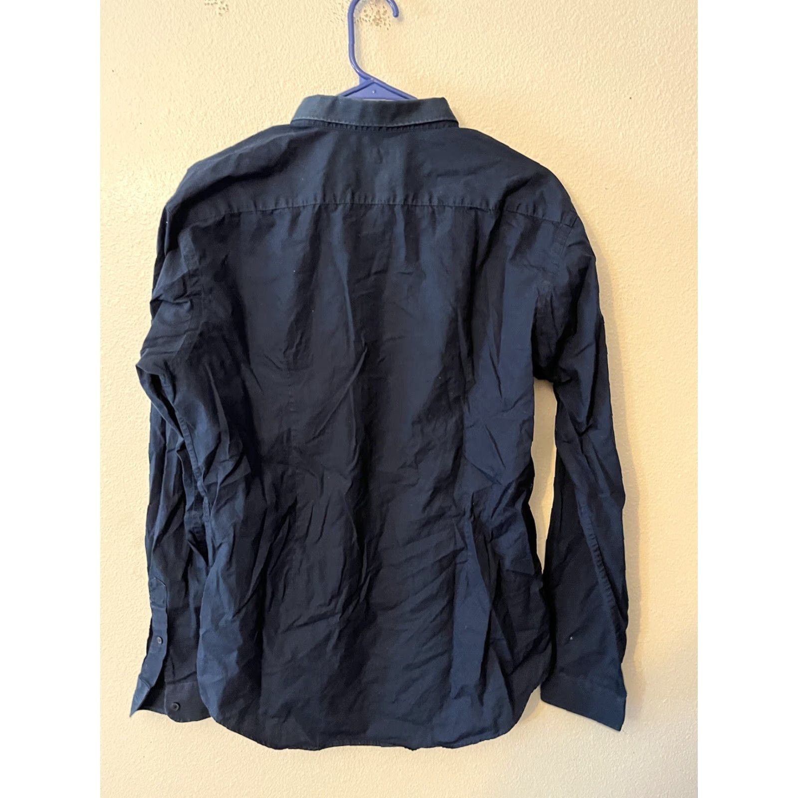 Zara VINTAGE ZARA Men Button-Down Shirt Solid Blue XL Adult Regular 100% Cotton Slim Fit Tailored 70s 80s Mens Size US XL / EU 56 / 4 - 3 Thumbnail