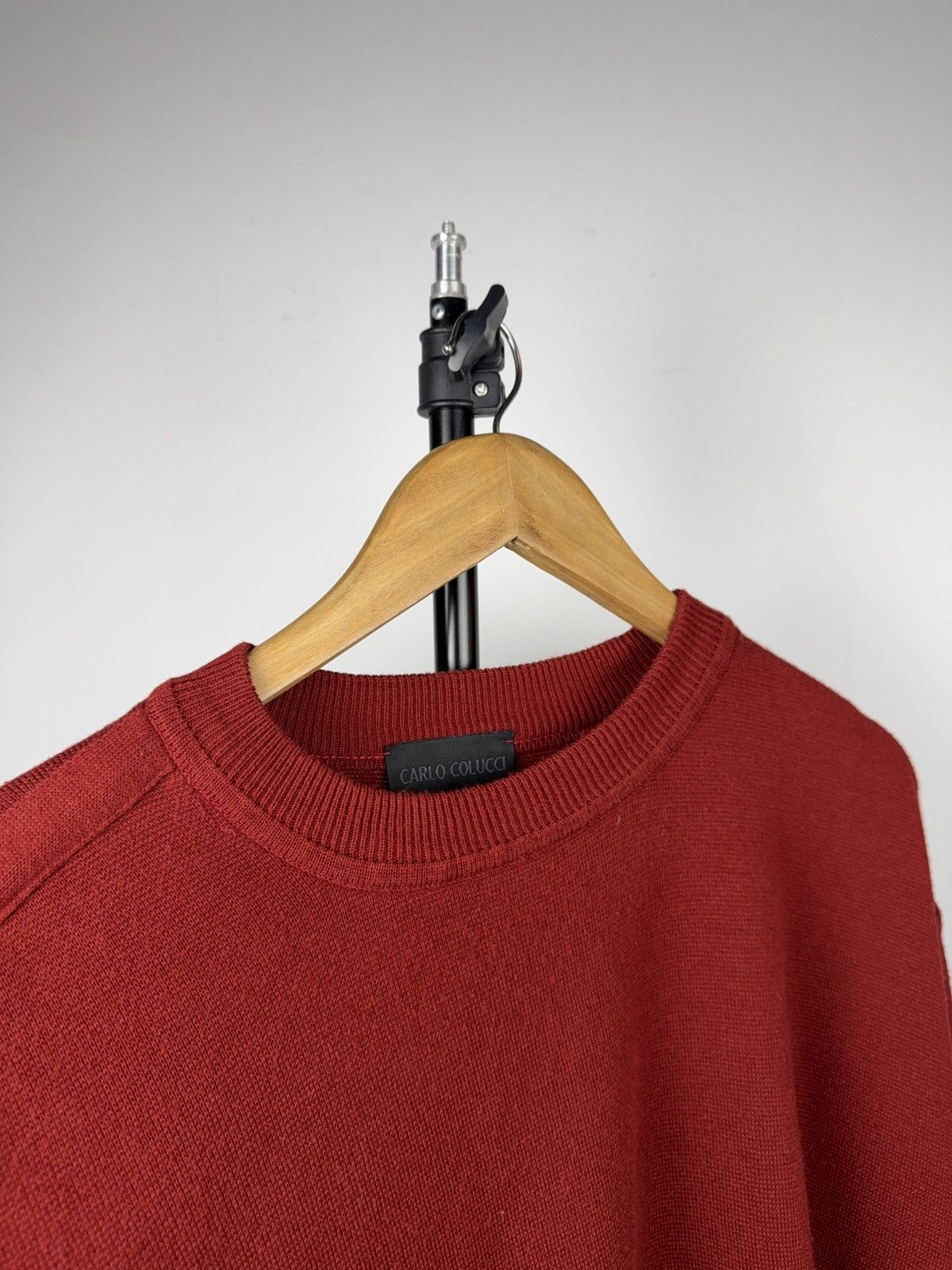 Carlo Colucci Luxury 00s Carlo Colucci Burgundy Knit Sweater Minimalist Size US XL / EU 56 / 4 - 12 Thumbnail