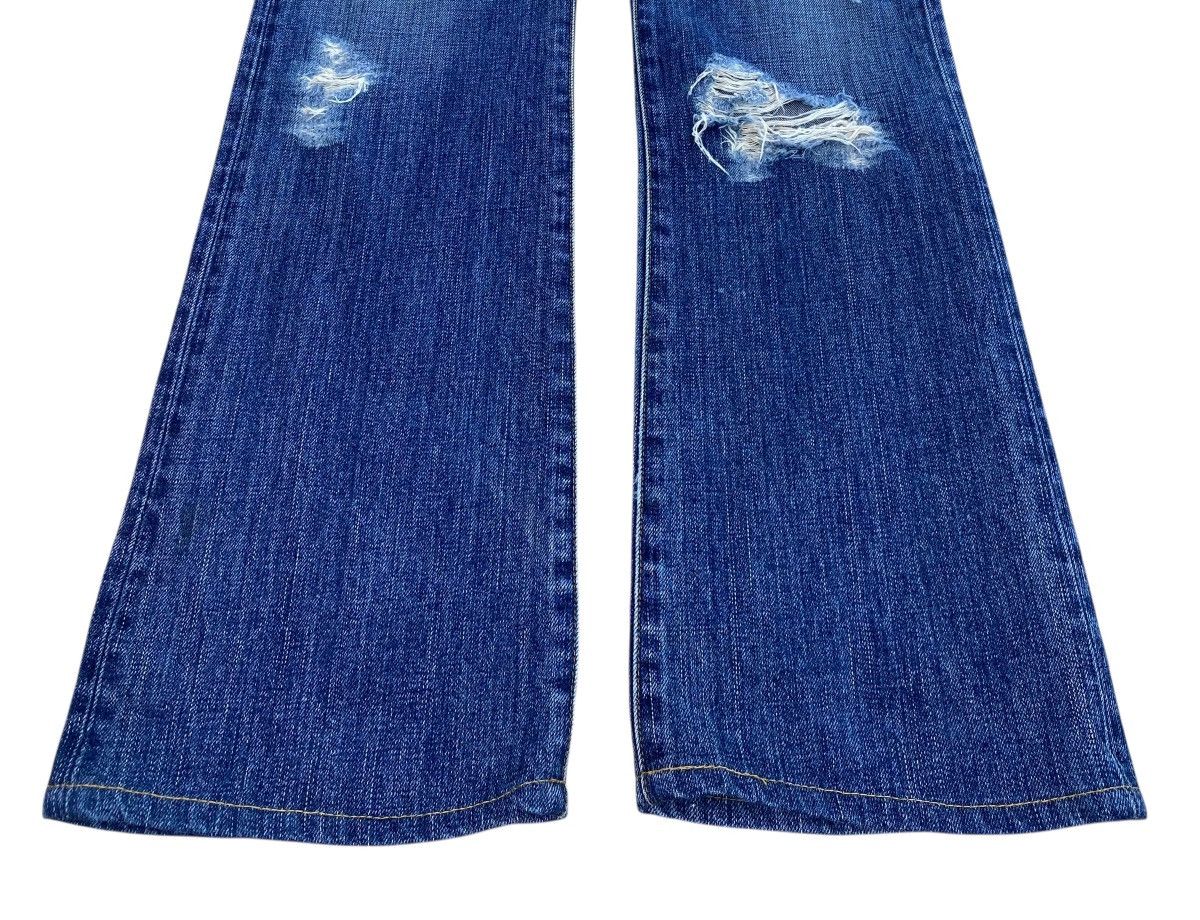 Japanese Brand Blue Wash Distressed Style Flare Jeans