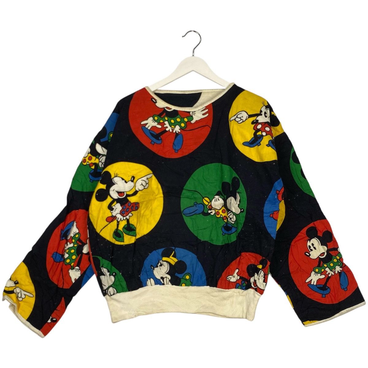 Disney × Mickey Mouse × Vintage 90s Disney Reversable Mickey Mouse Sweatshirt Size US L / EU 52-54 / 3 - 1 Thumbnail