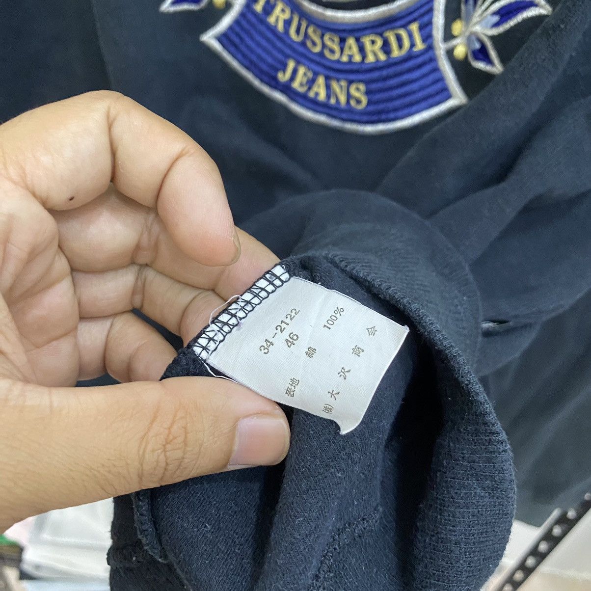 Trussardi × Vintage Vintage Trussardi Jeans Sweatshirt Crewneck Embroidery Size US M / EU 48-50 / 2 - 7 Thumbnail