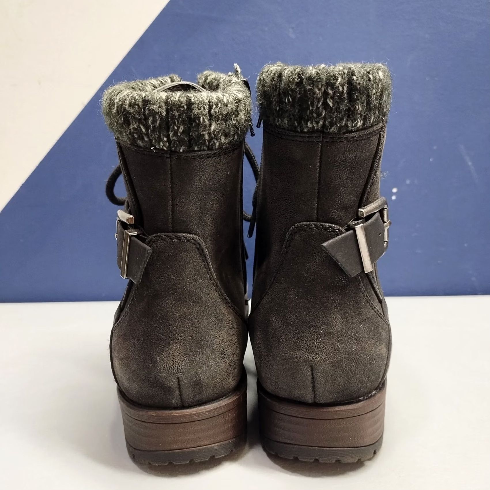 Vintage Crown Vintage Racine Combat Boots Womens Size 8.5M Black Side Zip Buckle Strap Shoe Size US 9 / IT 39 - 5 Thumbnail