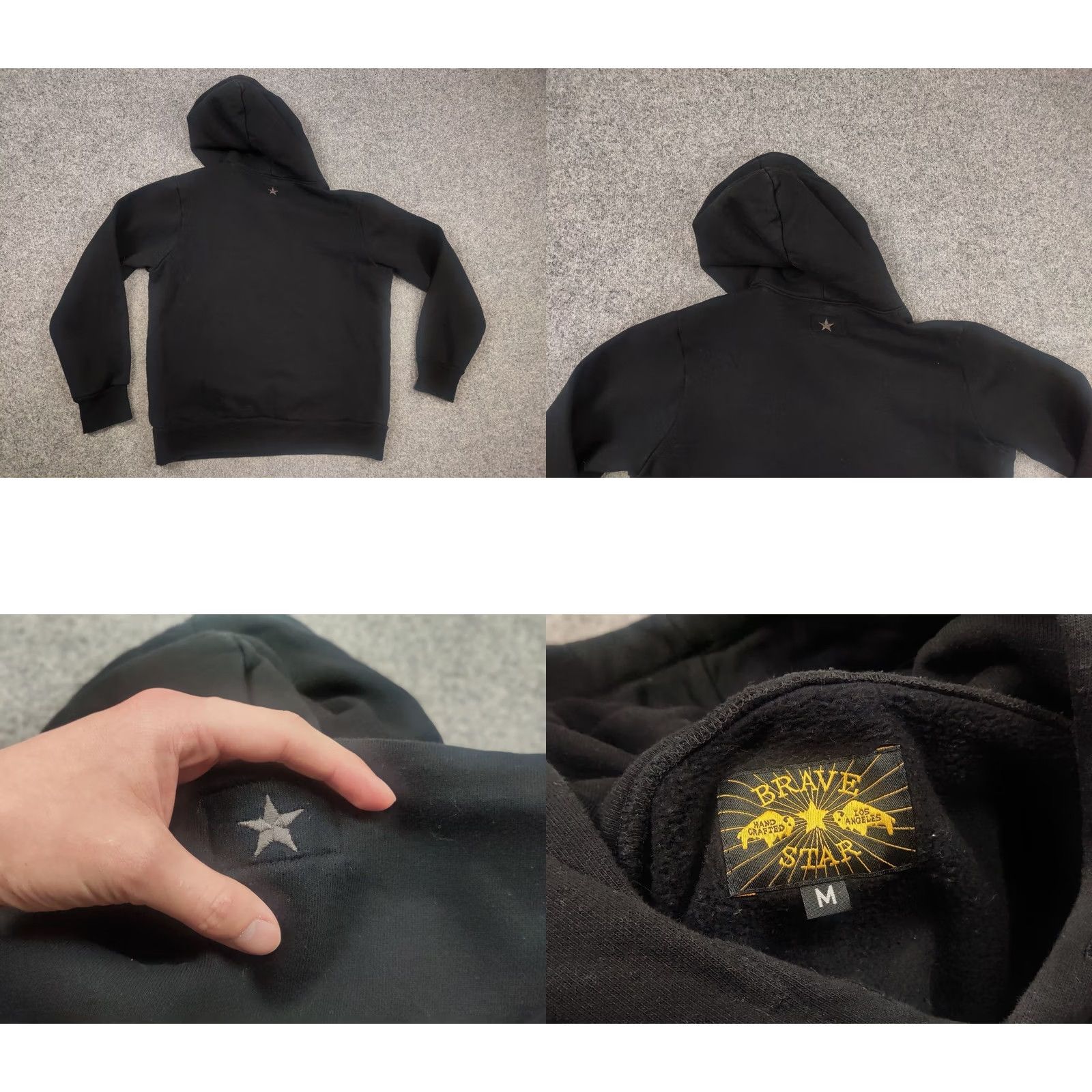 Vintage BRAVE STAR SELVAGE Los Angeles American Made Cotton Black Hoodie Shirt Men M Cold Weather 90s Army Vintage-Style Size US M / EU 48-50 / 2 - 8 Thumbnail