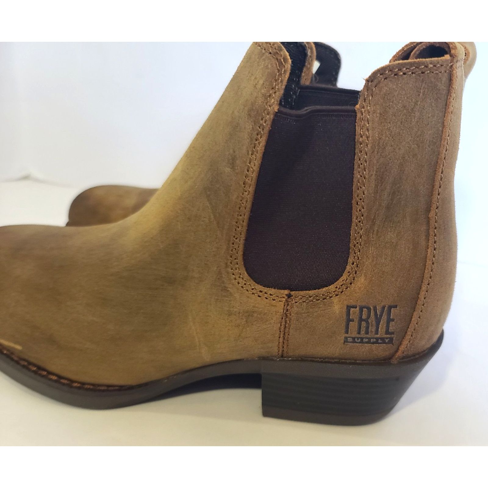 Frye Frye Womens Brown Leather Steel Toe Chelsea Booties US 7.5M Size US 7.5 / IT 37.5 - 3 Thumbnail