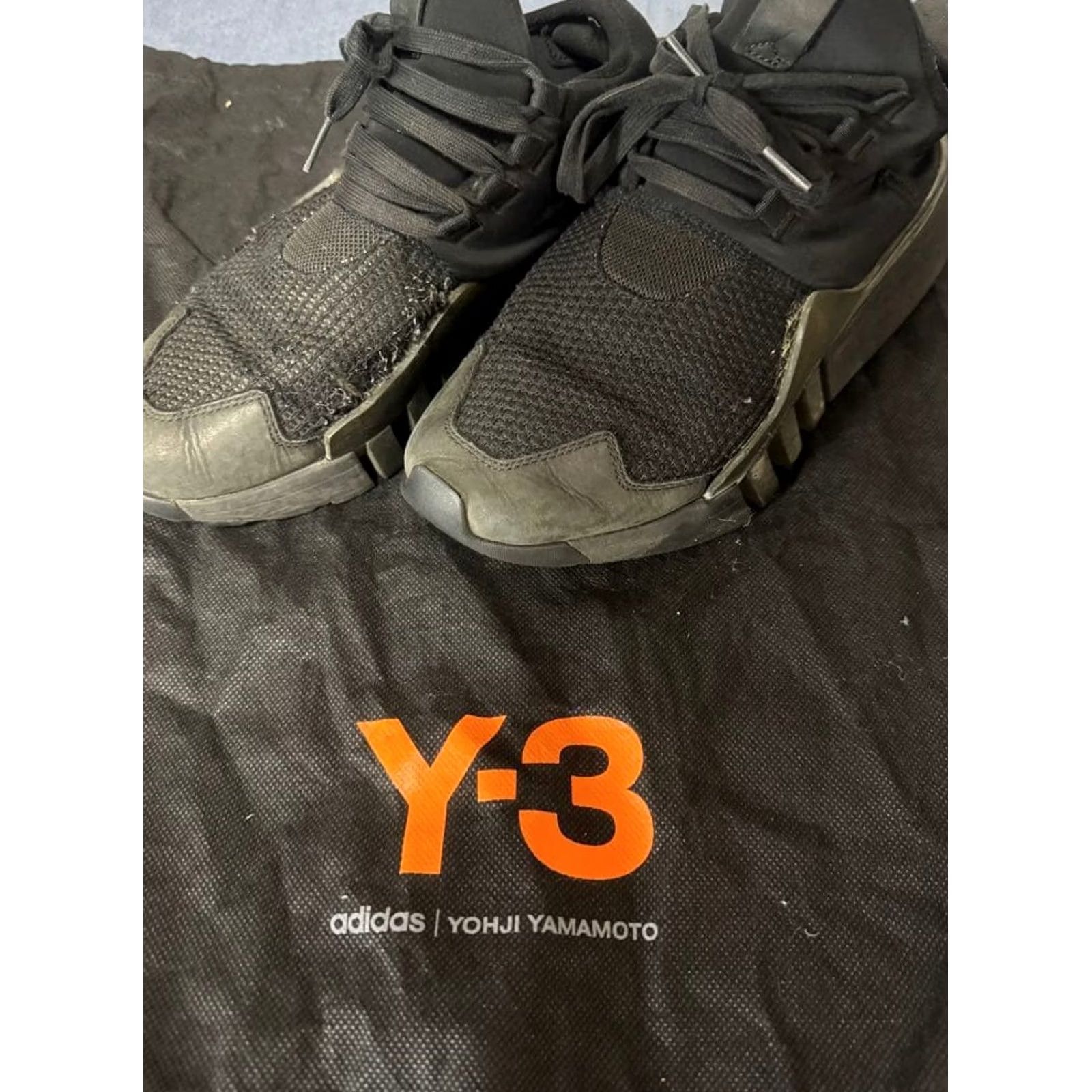 Y-3 Y-3 Sneakers Black Men 8.0US JPN Collabo 2 Pair Set/Storage Bag Included Sneaker Size ONE SIZE - 5 Thumbnail
