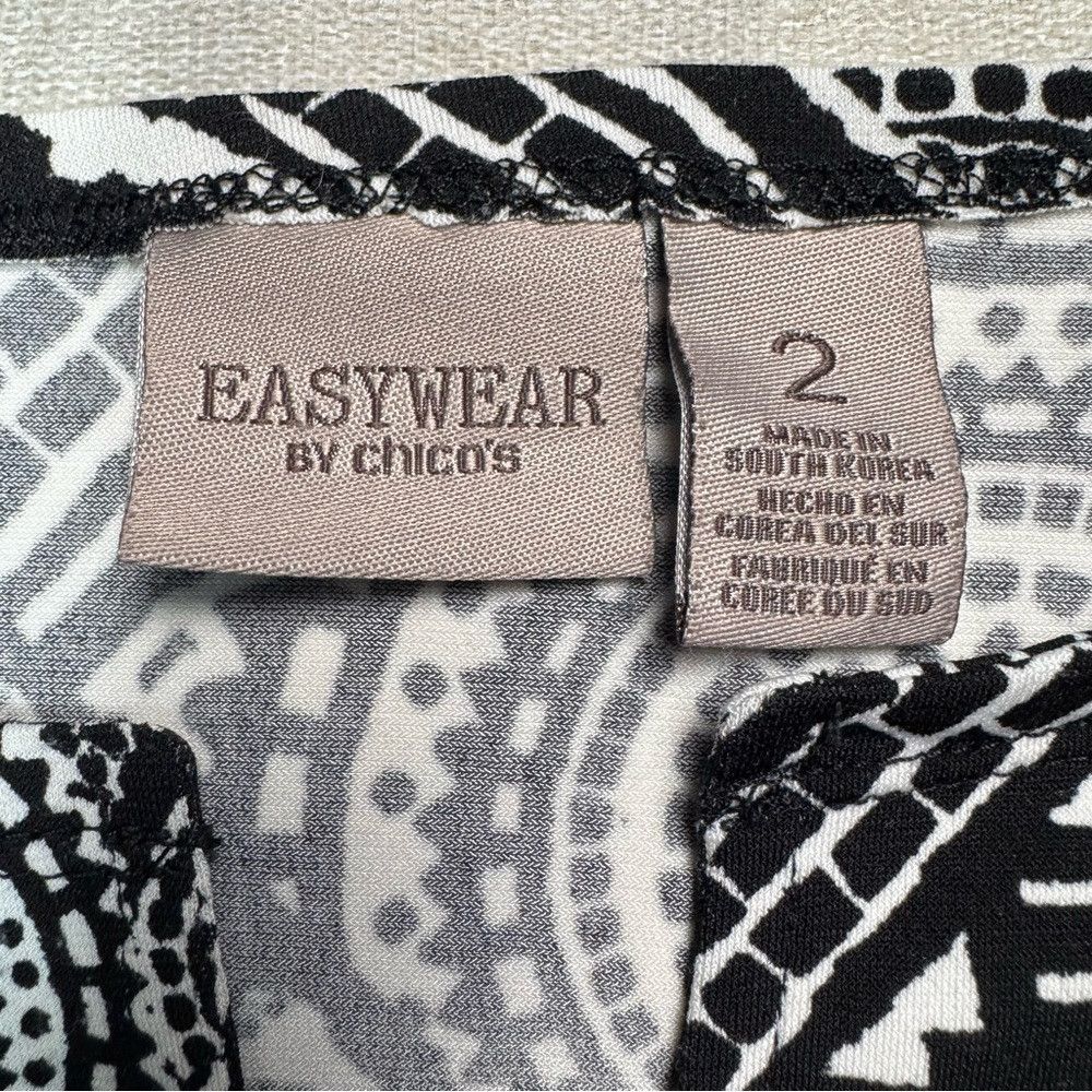 Chicos Easywear By Chico's Asymmetrical Hem 3/4 Sleeve Tunic Blous Size L / US 10 / IT 46 - 6 Thumbnail