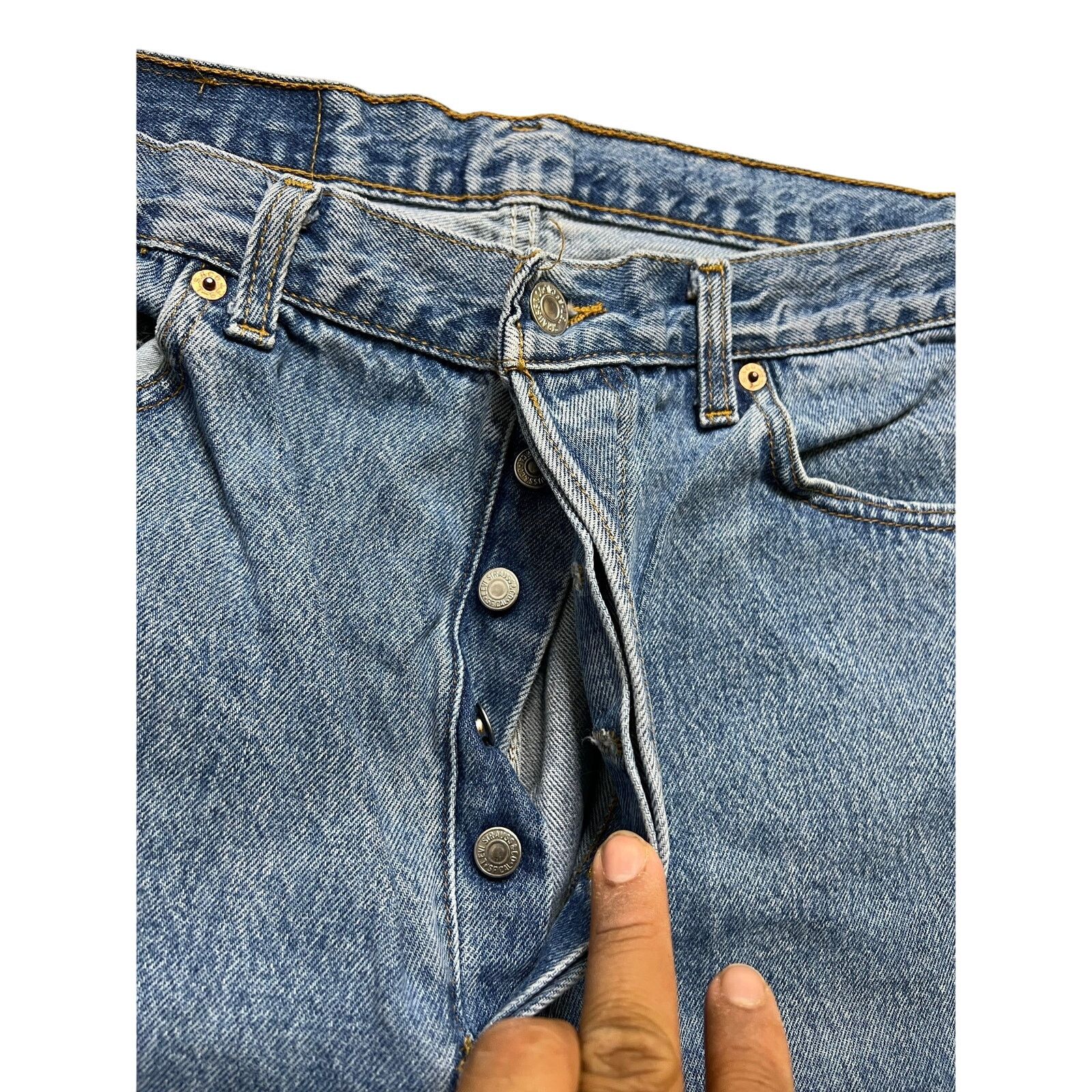 Levi's Levi’s 501 Jeans USA Vintage 90s Button Fly Denim 35x29 Size US 38 / EU 54 - 5 Thumbnail