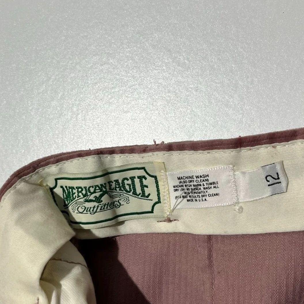 American Eagle Outfitters VINTAGE American Eagle Outfitters Pink Corduroy Straight Leg Pleated Trouser Women's 12 Size 34" / US 12 / IT 48 - 3 Thumbnail