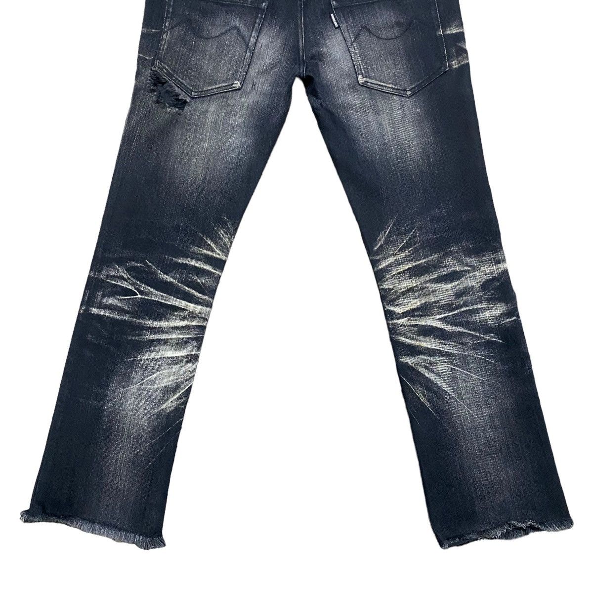 Tornado Mart Tornado Mart Clawmark Black Denim Cropped Jeans Distressed Size US 30 / EU 46 - 12 Thumbnail