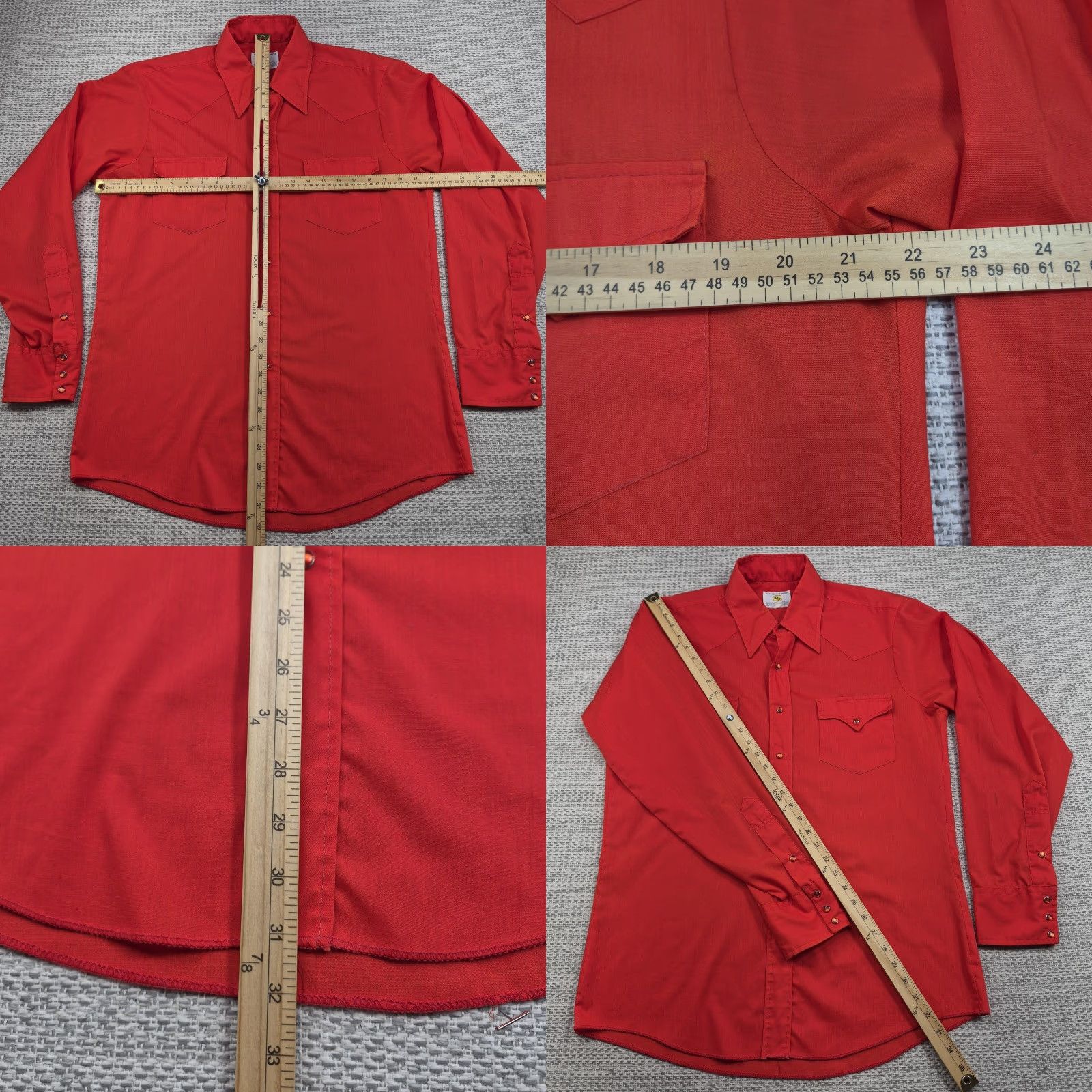 Vintage VINTAGE Dickson-Jenkins Pearl Snap Shirt Mens Large Red Western Cowboy 70s 80s Classic Retro USA Cowboy Shirt Mens Large Red Pearl Snap Western Shirt Size US L / EU 52-54 / 3 - 8 Thumbnail