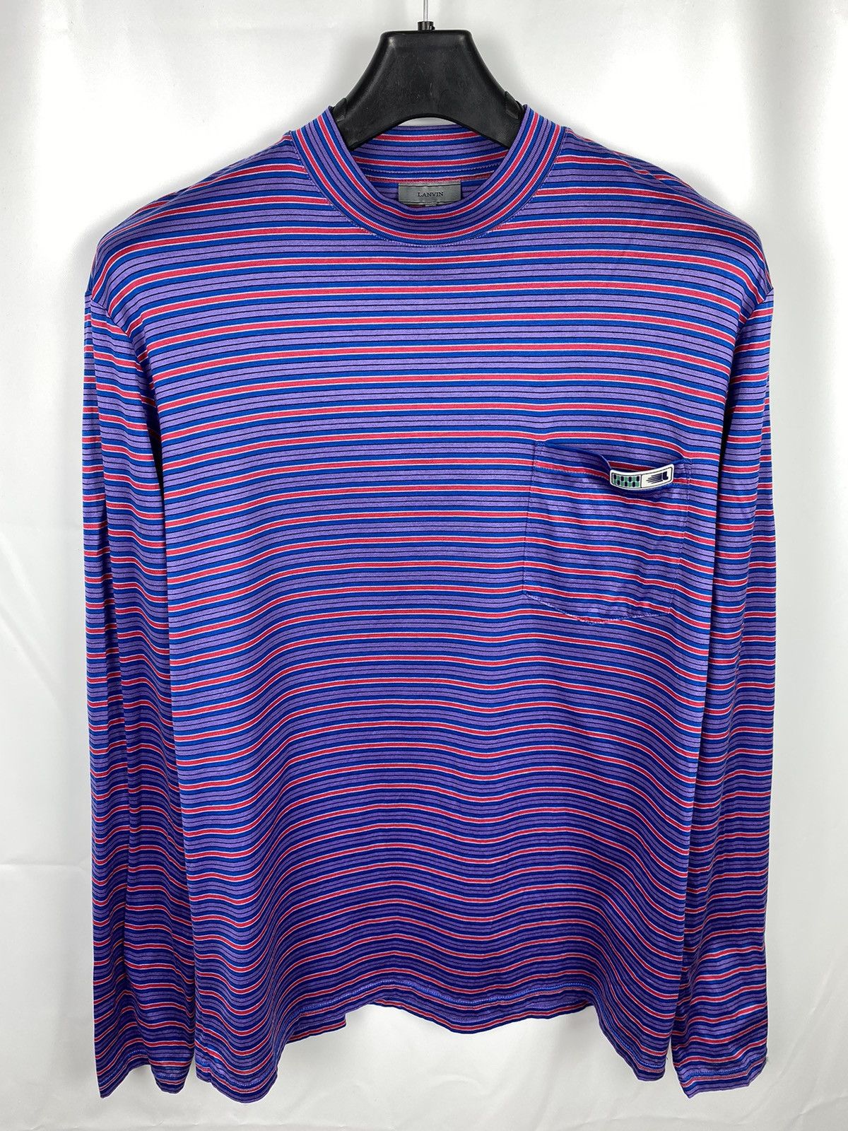 Lanvin Lanvin Polished Cotton Multicolor Striped Crewneck Longsleev Size US M / EU 48-50 / 2 - 1 Thumbnail
