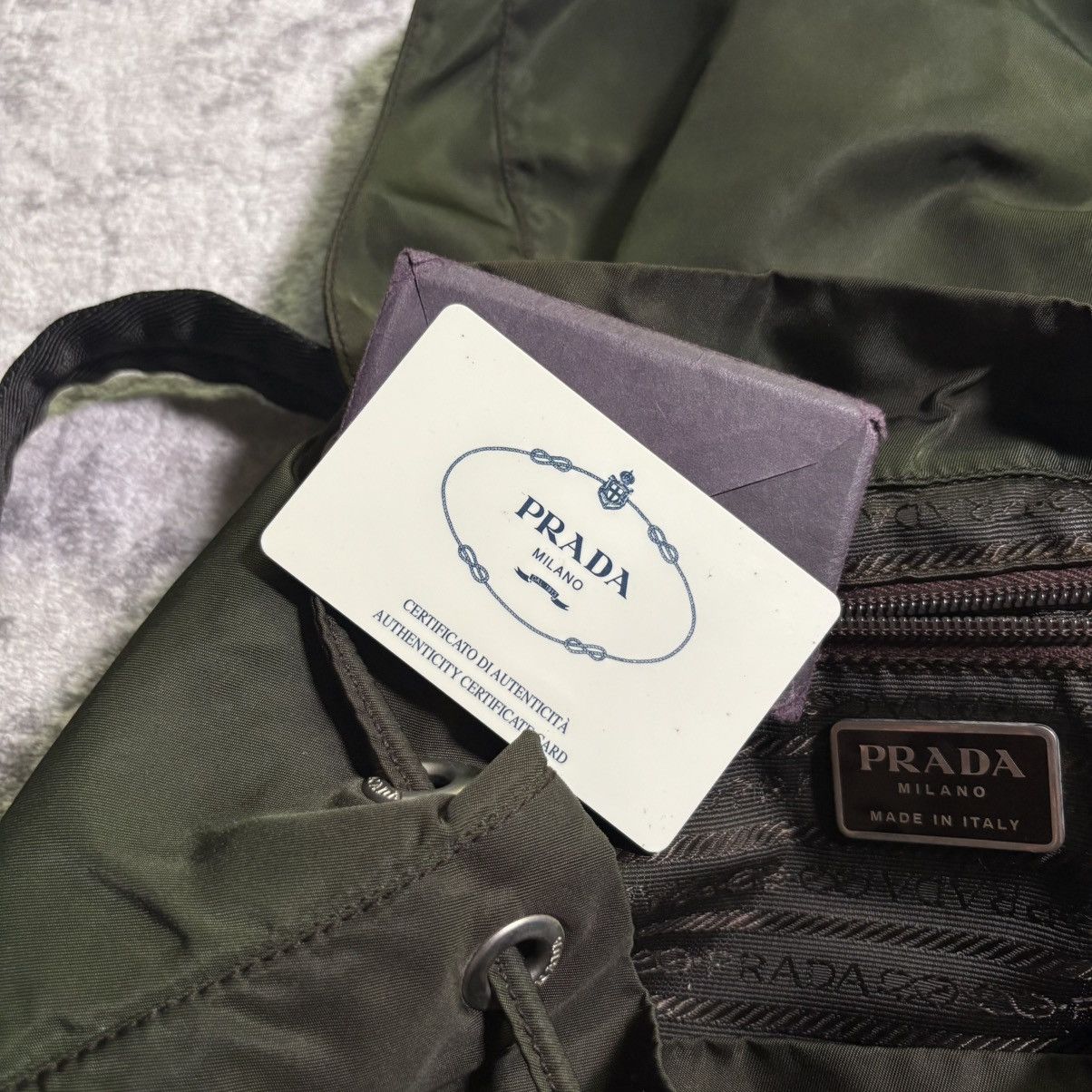 Prada Prada Milano Ebano Nylon Backpack Green Size ONE SIZE - 9 Thumbnail