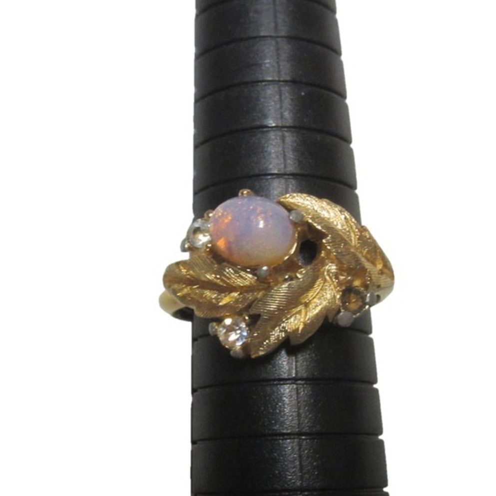 Other Vintage Opal Leaf Gold Tone Cocktail Ring Avon Size 7 Size ONE SIZE - 2 Thumbnail