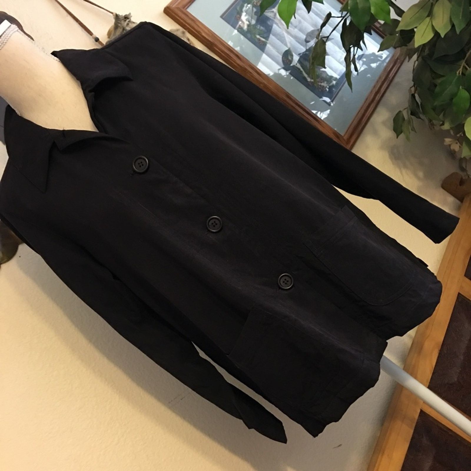 Other Talbots black lightweight button front shirt NWOT Size S / US 4 / IT 40 - 2 Thumbnail