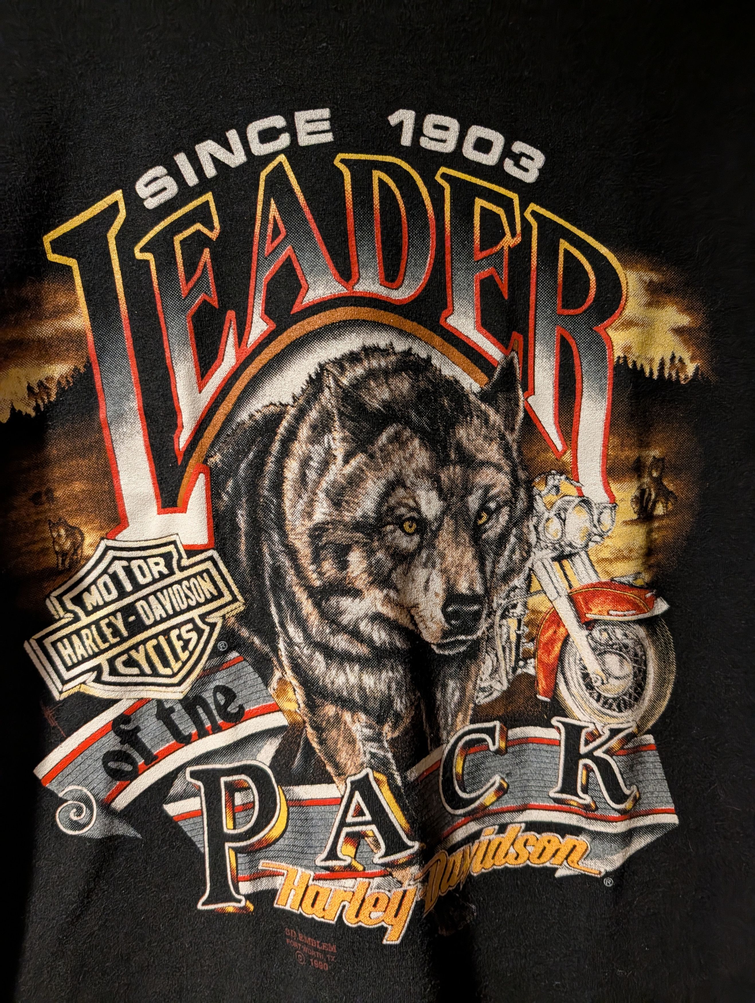 Harley Davidson Vintage Harley Davidson Leader of the Pack 3D Emblem T-Shirt Size US L / EU 52-54 / 3 - 2 Thumbnail
