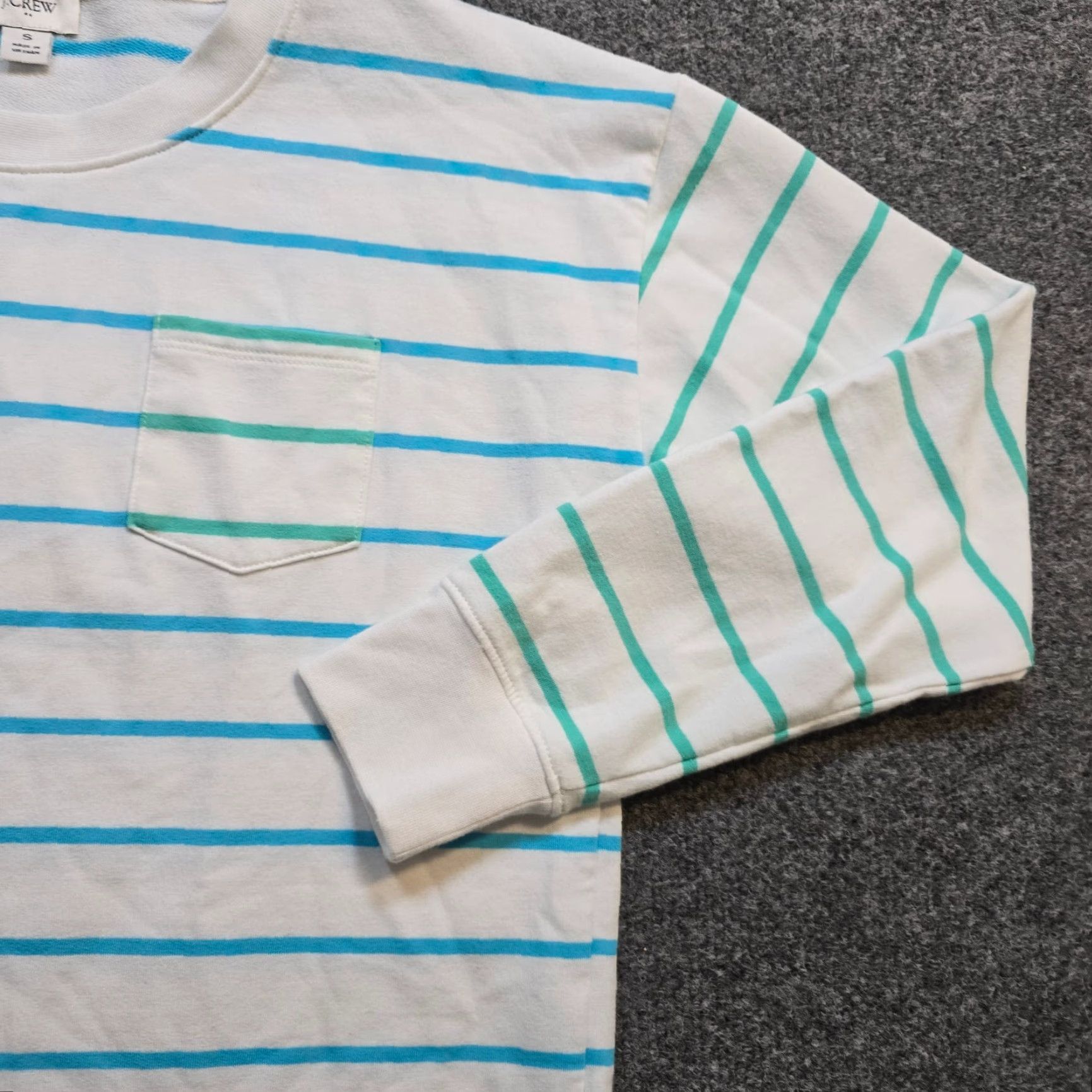 J.Crew J.CREW Sweatshirt Womens Small White Striped Colorblock Knit Top Casual Basic Shirt Pullover Size S / US 4 / IT 40 - 4 Thumbnail