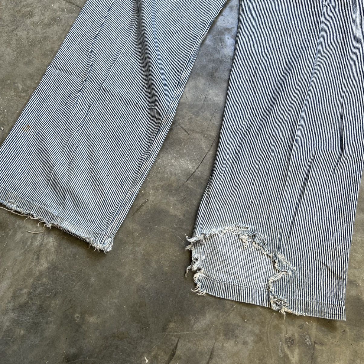 Japanese Brand Vintage Dog House Distressed Hickory Stripe Carpenter jeans Size US 32 / EU 48 - 11 Thumbnail