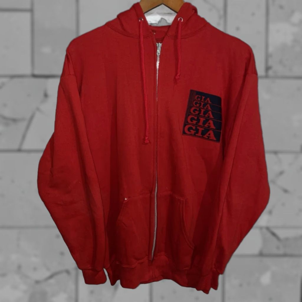 Vintage VINTAGE GIA Full Zip Hoodie Unisex Size S Red Drawstring Zip-up Hoodie Unisex Adults Mens Womens Size US S / EU 44-46 / 1 - 1 Thumbnail