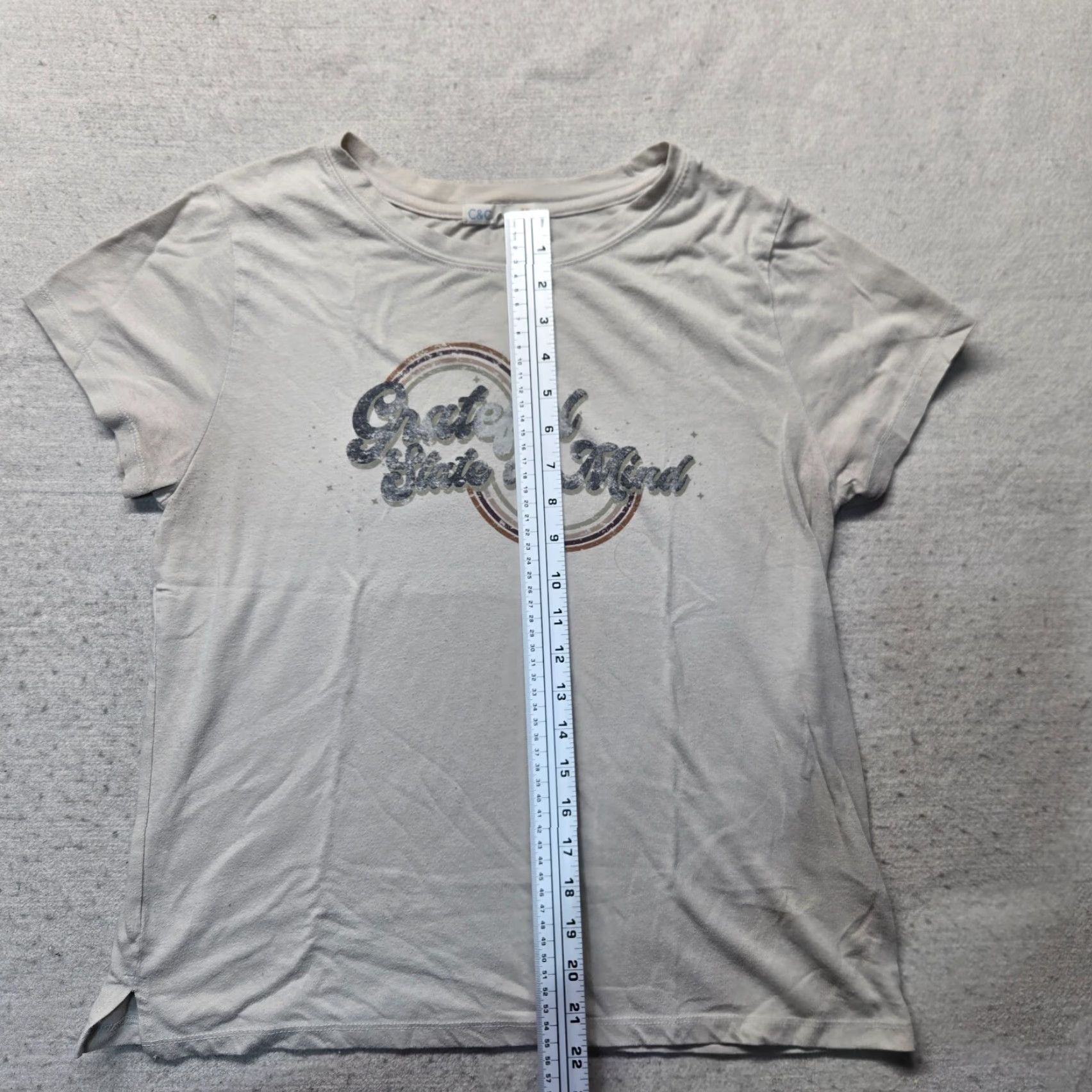 Vintage VINTAGE C&C California Short Sleeve Women's Top Large Beige Cotton Blend 90s Size L / US 10 / IT 46 - 5 Thumbnail