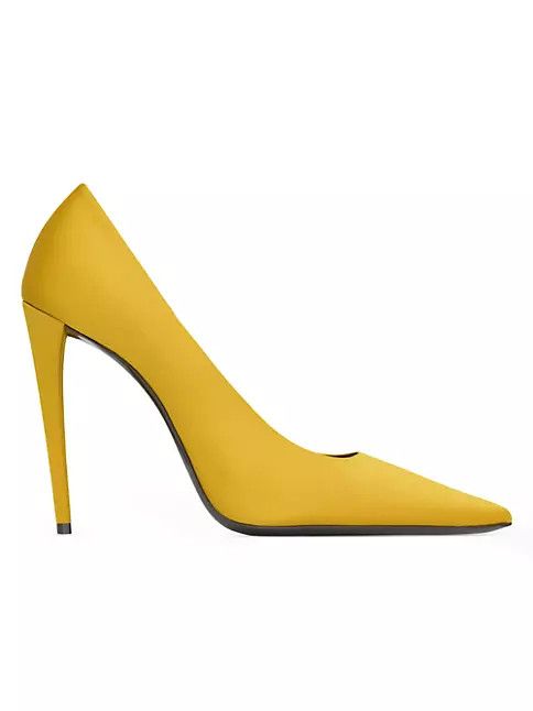 Saint Laurent Paris o1s1wg111024 Monceau Pumps In Satin Crepe in Yellow Ochre Size US 6 / IT 36 - 1 Thumbnail