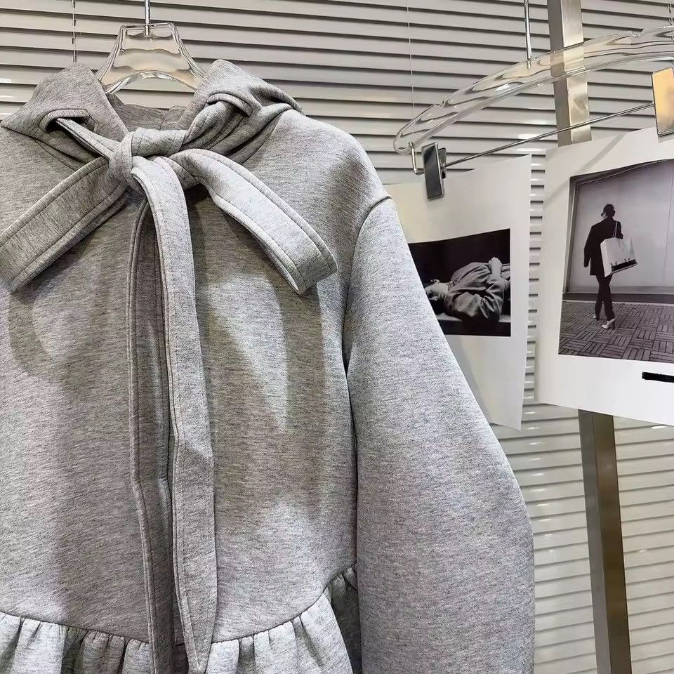 Other Designer Bandage Ruffles Gray Cute Sweatshirt Hoodie Size M / US 6-8 / IT 42-44 - 4 Thumbnail