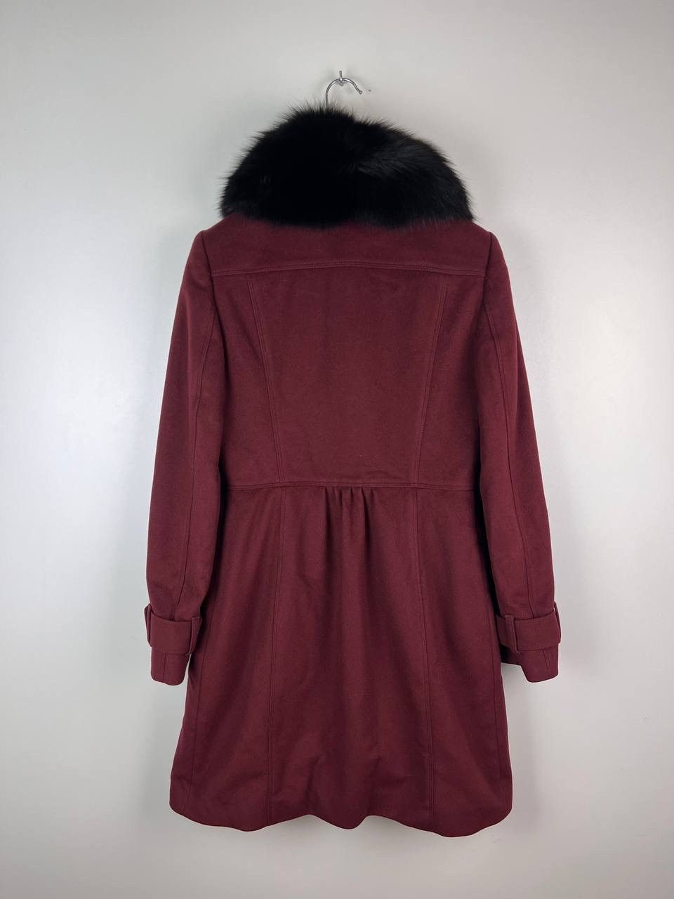 Burberry Burberry Garnet Double Breasted Coat with Black Fur Trim UK6 Size XS / US 0-2 / IT 36-38 - 16 Thumbnail