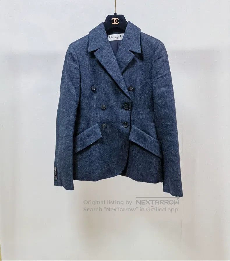 Dior Dior Linen wool gray-blue suit waist jacket Size XXS / US 00 / IT 34 - 1 Thumbnail