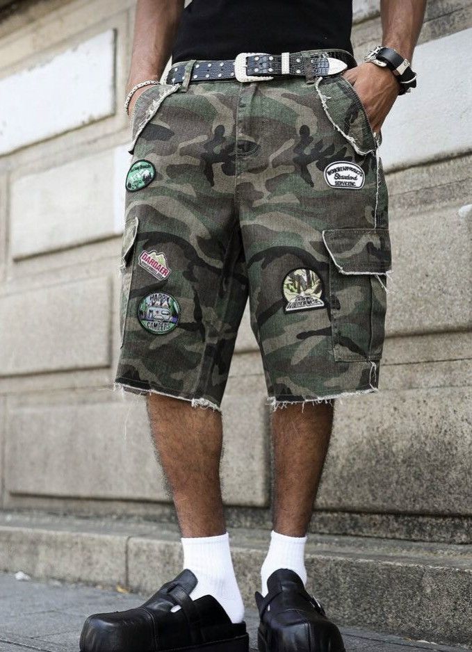 Other Camo Cargo Shorts - Multi-Pocket Utility Wear - Gorpcore Size US 31 - 6 Thumbnail