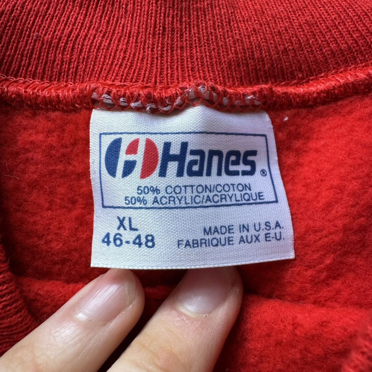 Hanes Vintage 90s New England Sweatshirt Size US XL / EU 56 / 4 - 4 Thumbnail