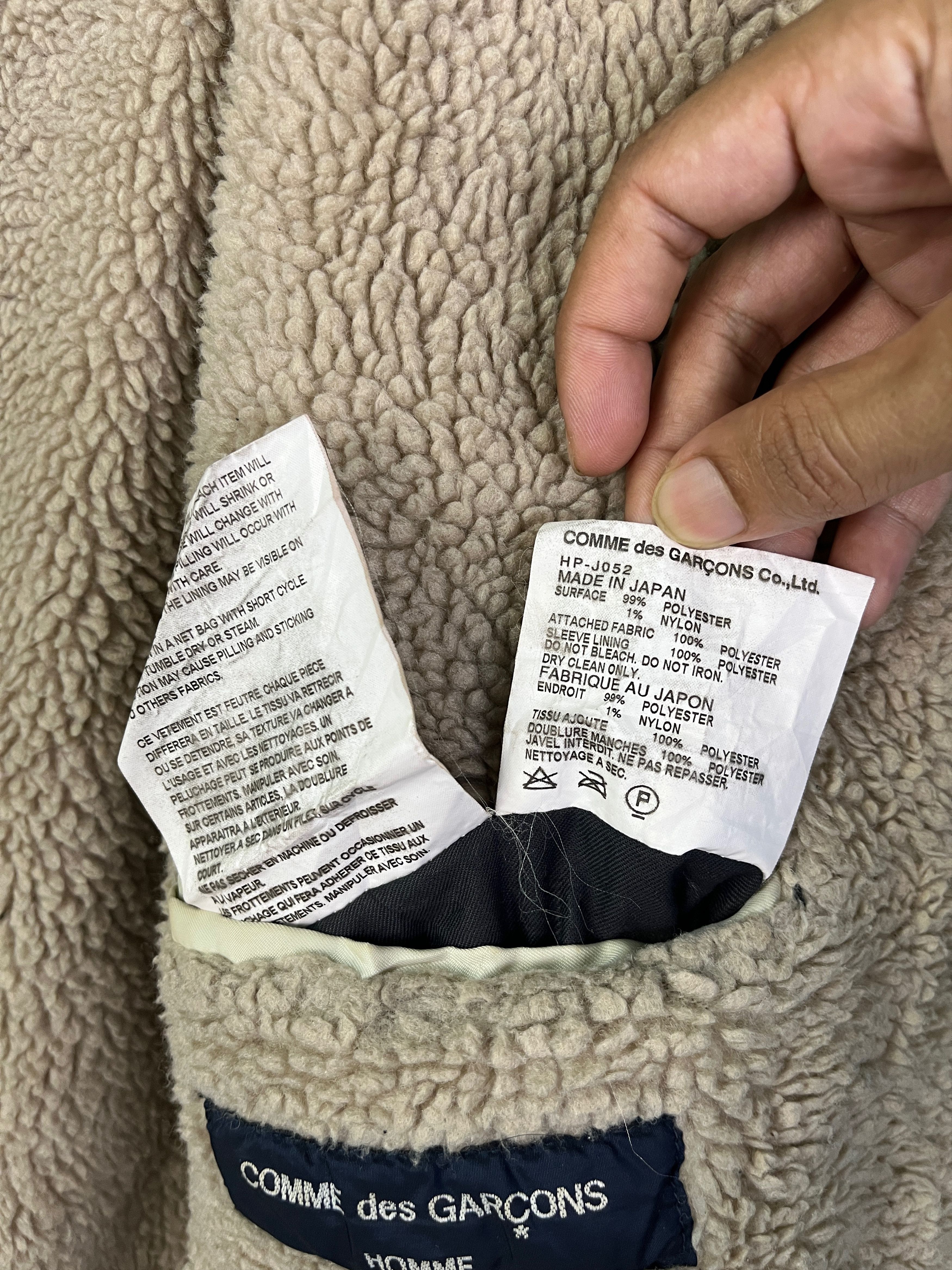Comme des Garcons Homme CDG Homme AW2005 Sherpa Deep Pile Pinstripes Jacket Size US L / EU 52-54 / 3 - 14 Thumbnail