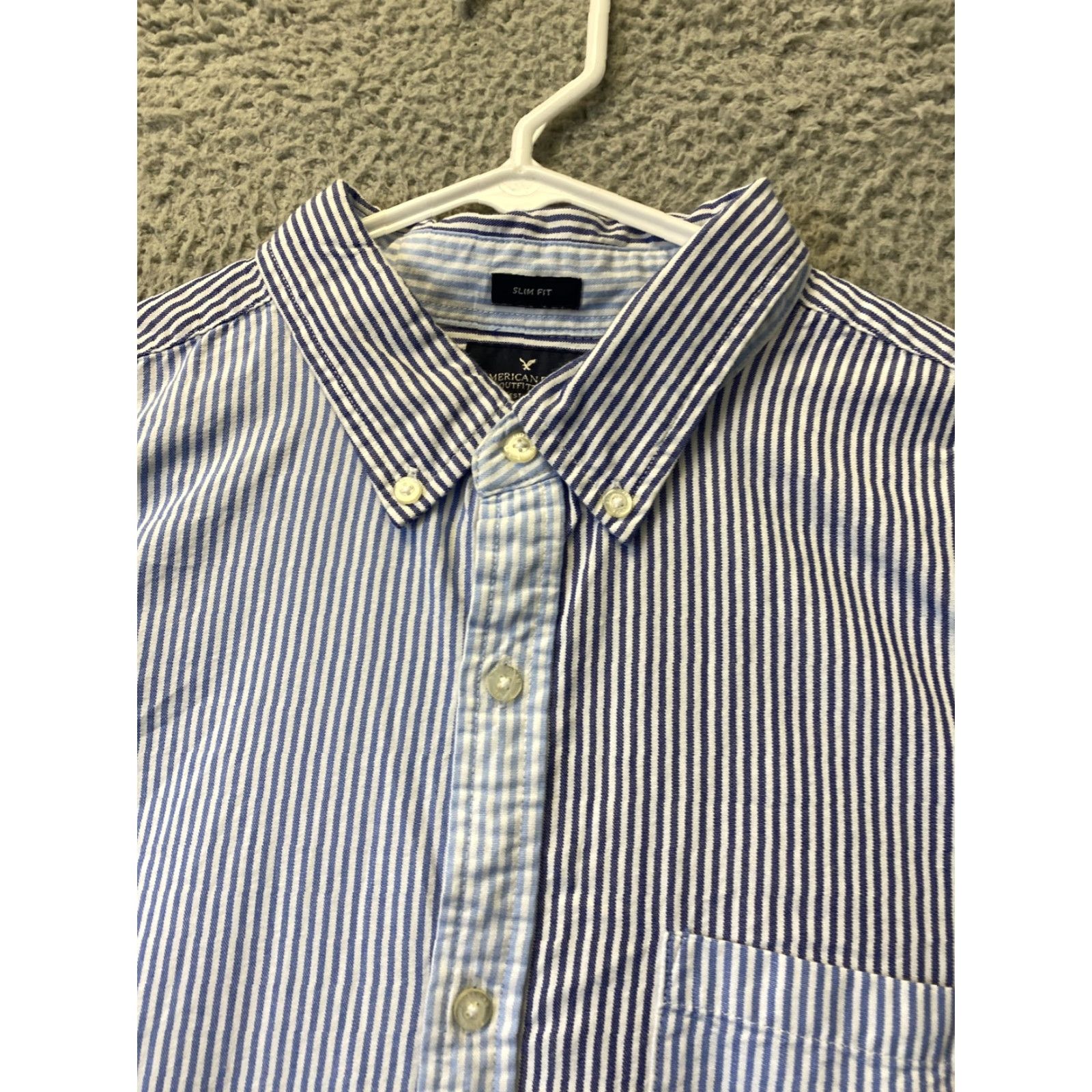 American Eagle Outfitters American Eagle Outfitters Button Down Shirt Mens XL Blue Striped Fit Long Sleeve Size US XL / EU 56 / 4 - 4 Thumbnail