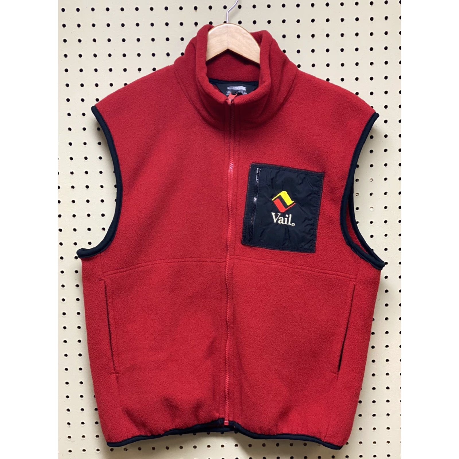 Vintage VINTAGE Vail China Bowl Red Ski Fleece Mens Small by Sierra Sport S Embroidered Vest Fleece Jacket Men Red Logo Zipper Size US S / EU 44-46 / 1 - 2 Thumbnail